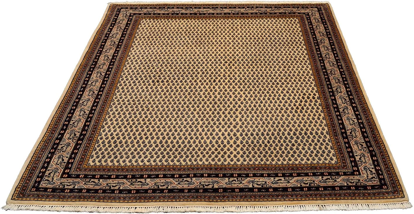 orientteppich-mir-199-x-254-cm-schurwolle-handgeknupft-langlebig-1 Hand-Knotted Wool Indian Rug, 199 × 254 cm