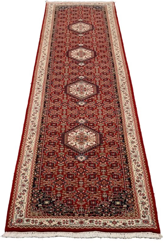 orientteppich-bidjar-81-x-401-cm-schurwolle-handgeknupft-laufer-1 Hand-Knotted Wool Bijar Indian Rug, 81 × 401 cm