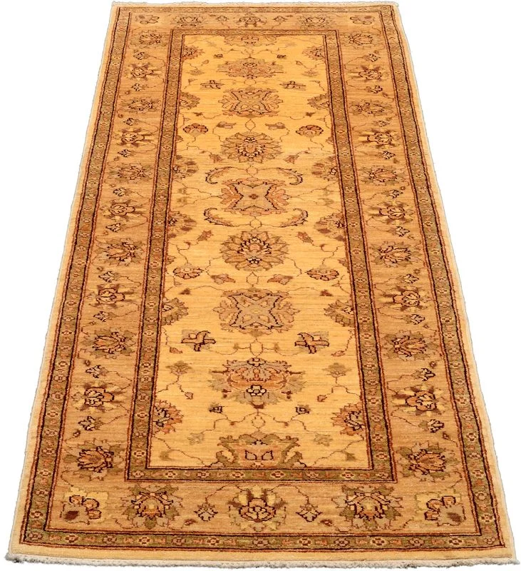 Hand-Knotted Wool Ziegler Pakistani Rug, 85 × 251 cm