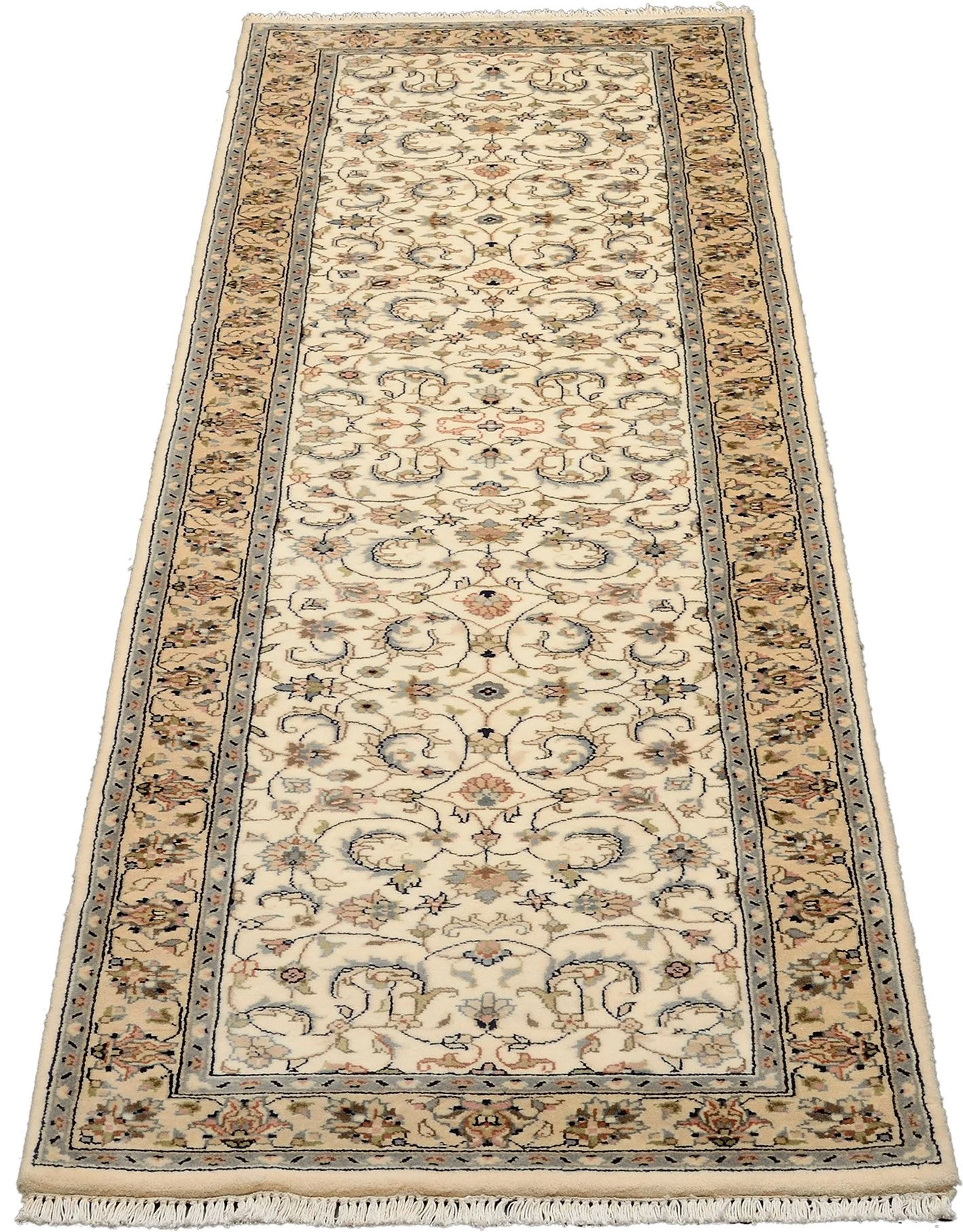 Isfahan Indian Rug 75 × 270 cm, Wool, hand-knotted