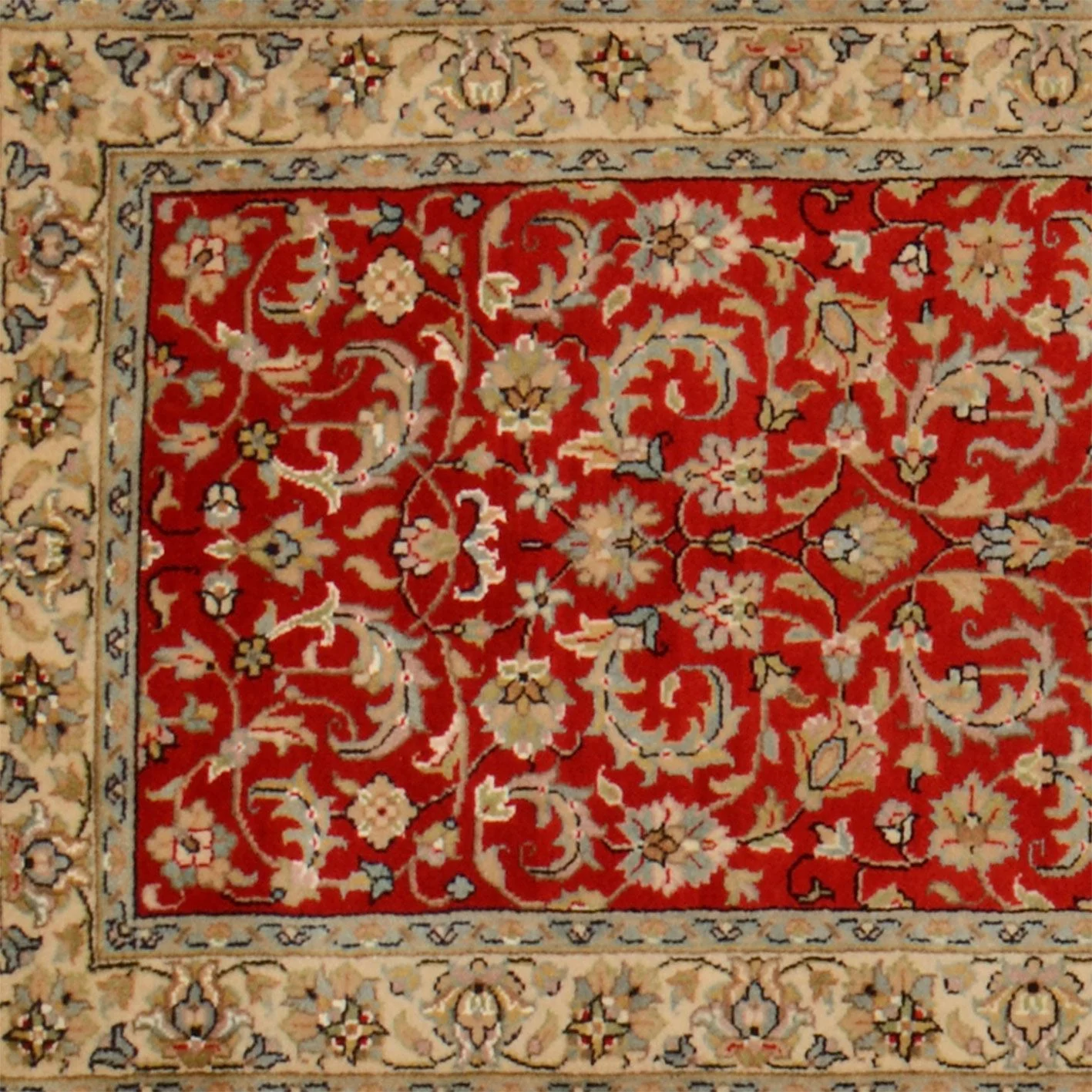 Isfahan Indian Rug — hand-knotted, 78 × 292 cm, Wool