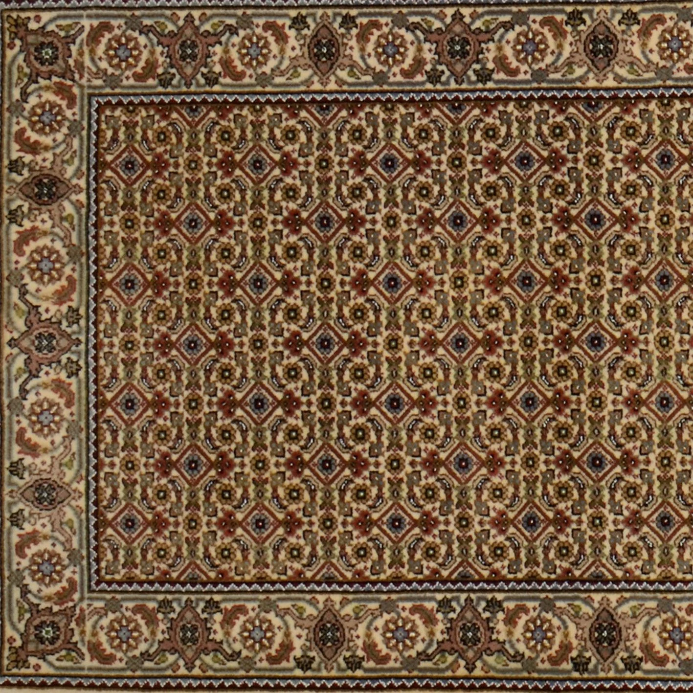 Hand-Knotted Wool Tabriz Indian Rug, 86 × 298 cm