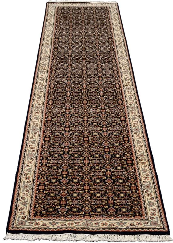 orientteppich-bidjar-82-x-393-cm-schurwolle-handgeknupft-laufer-1 Hand-Knotted Wool Bijar Indian Rug, 82 × 393 cm