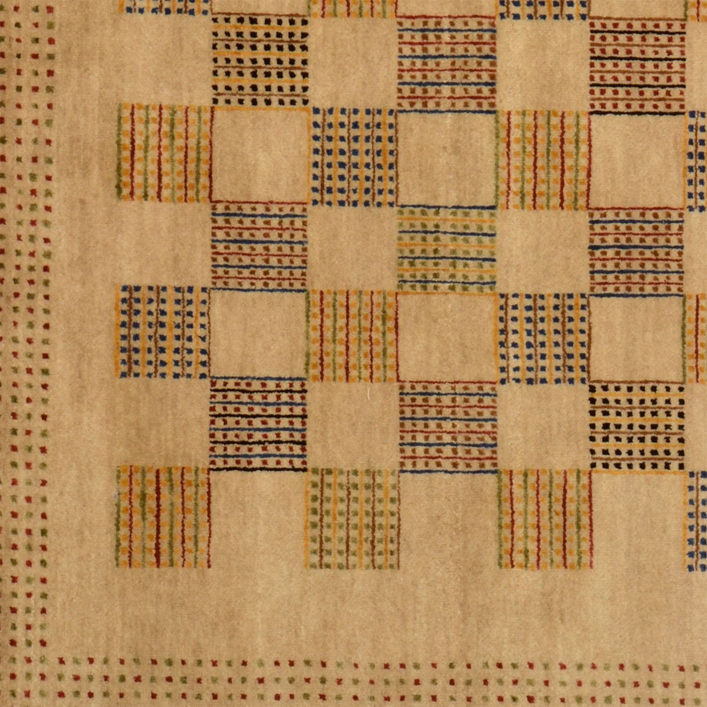 Hand-Knotted Wool Loribaft Indian Rug, 124 × 192 cm