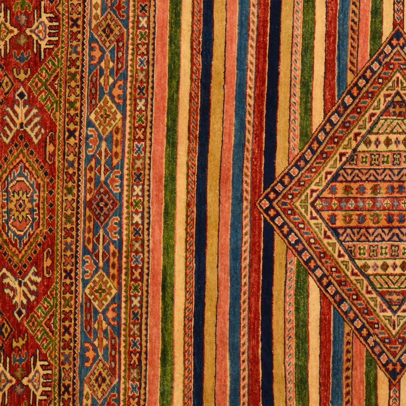 Ziegler Afghan Rug — hand-knotted, 181 × 237 cm, Wool