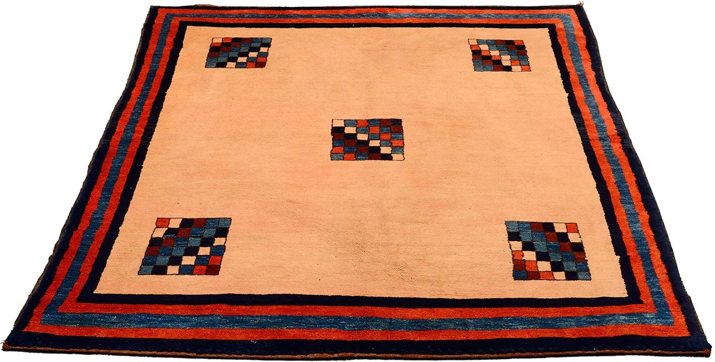 Hand-Knotted Wool Gabbeh Pakistani Rug, 162 × 204 cm