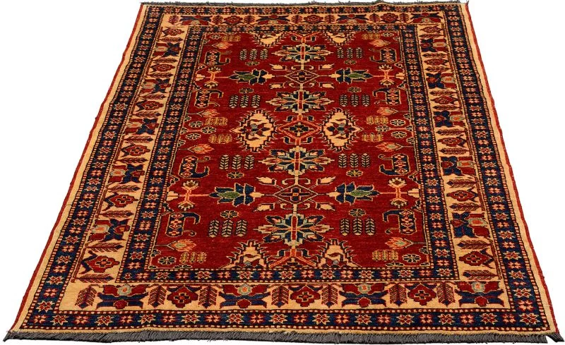 orientteppich-kazak-127-x-199-cm-schurwolle-handgeknupft-1 Kazak Pakistani Rug 127 × 199 cm, Wool, hand-knotted