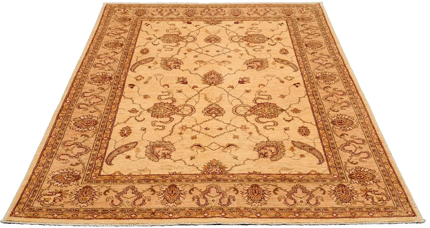 Hand-Knotted Wool Ziegler Pakistani Rug, 183 × 258 cm