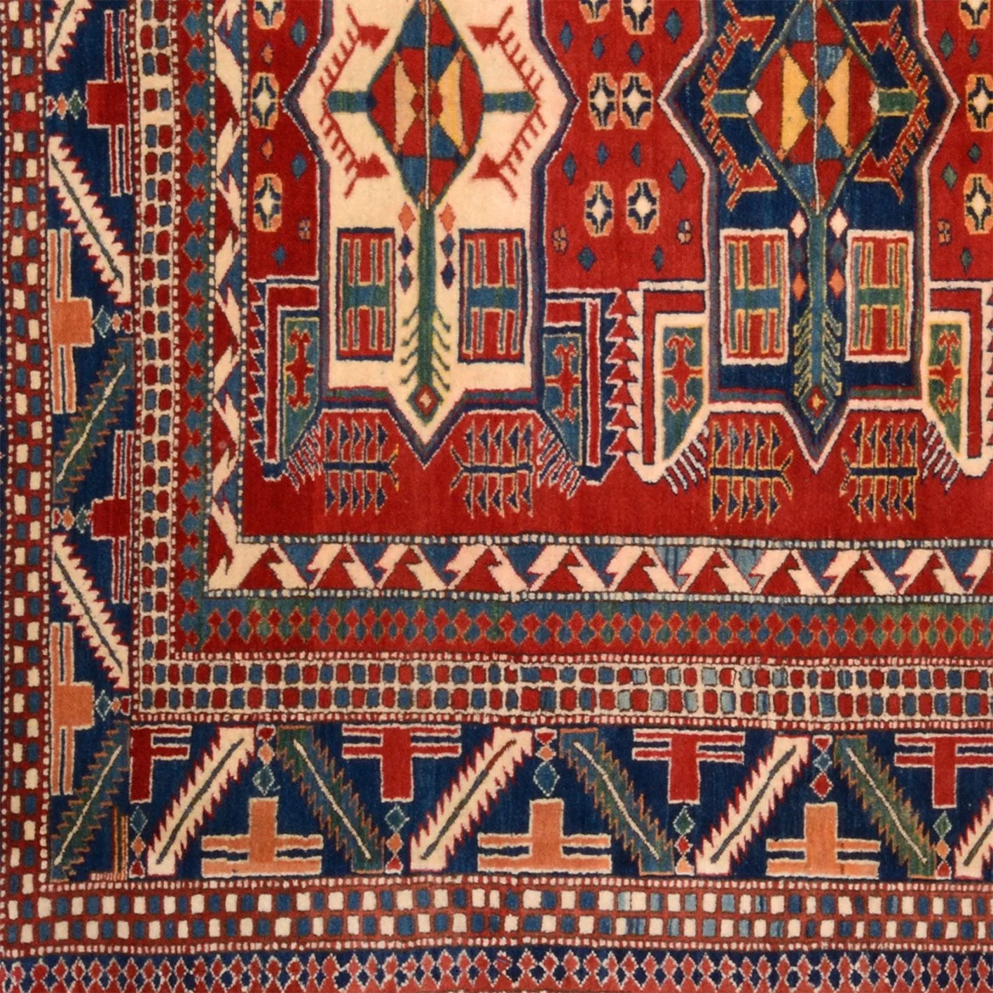 orientteppich-kazak-188-x-212-cm-schurwolle-handgeknupft-neu-3 Hand-Knotted Wool Kazak Afghan Rug, 188 × 212 cm