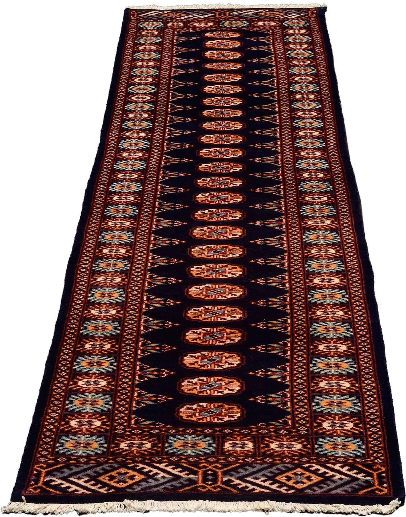 Hand-Knotted Wool Pakistani Rug, 80 × 315 cm