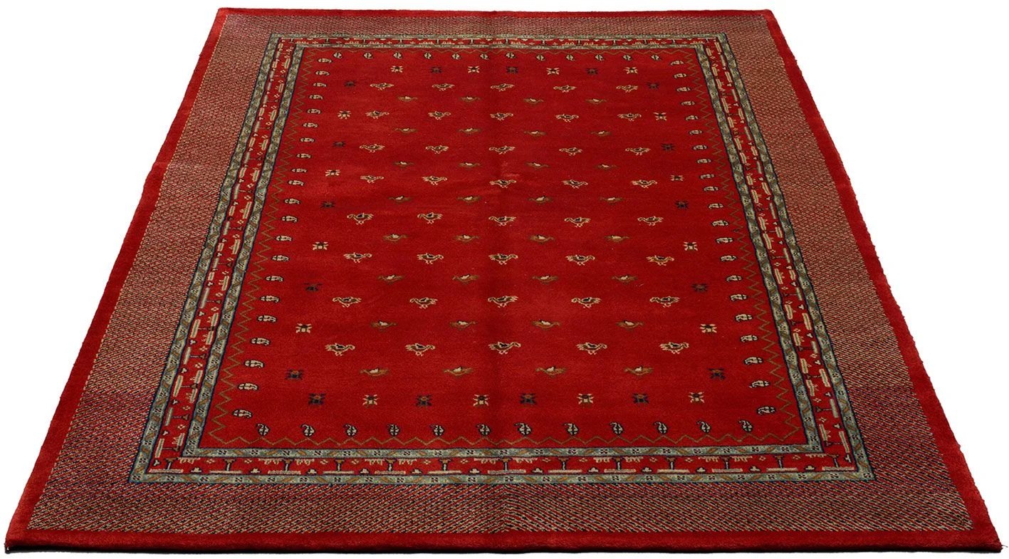 Hand-Knotted Wool Loribaft Indian Rug, 175 × 235 cm
