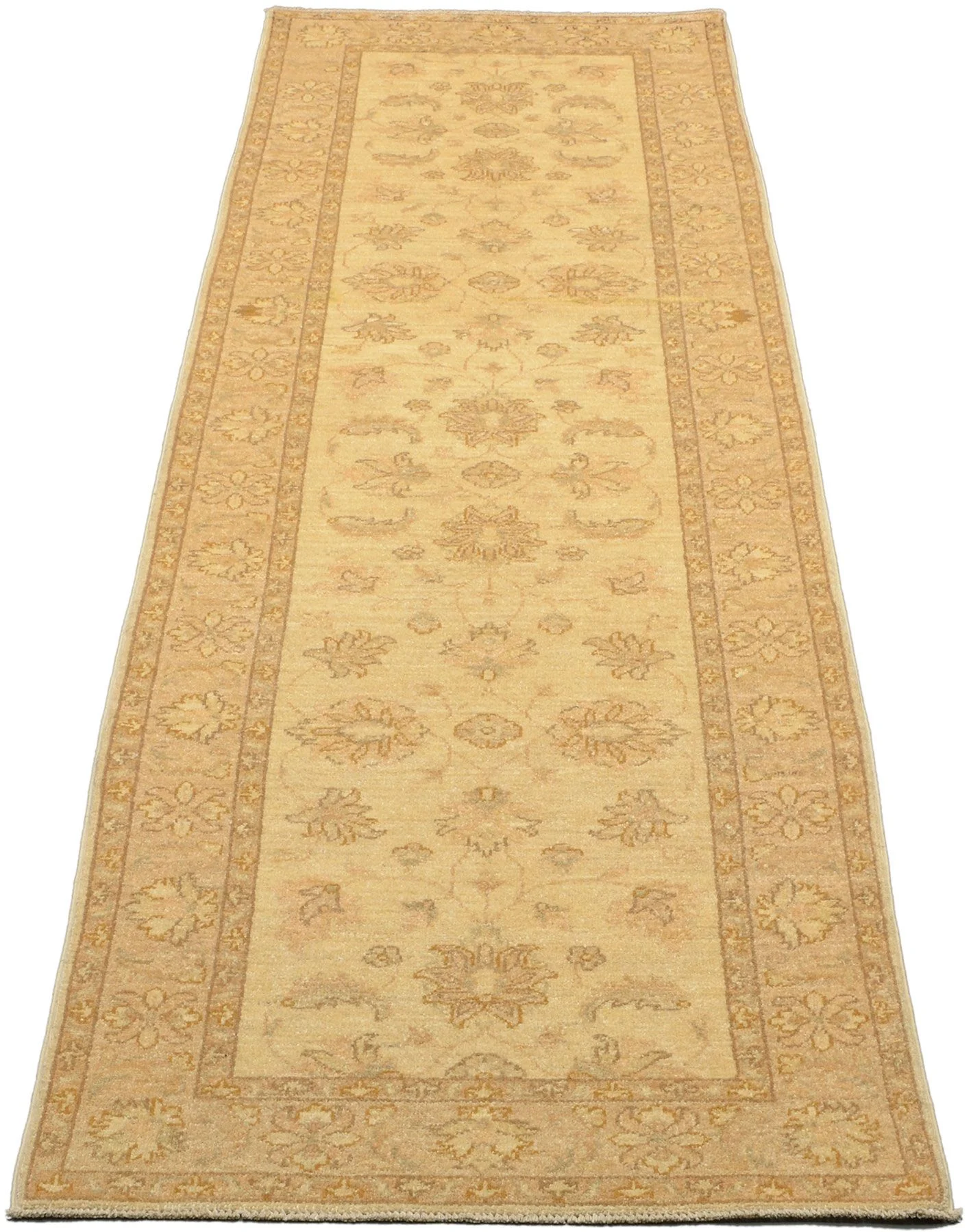 Hand-Knotted Wool Ziegler Pakistani Rug, 87 × 296 cm