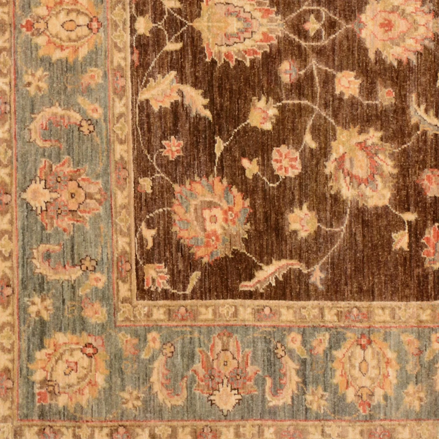Hand-Knotted Wool Ziegler Afghan Rug, 150 × 193 cm