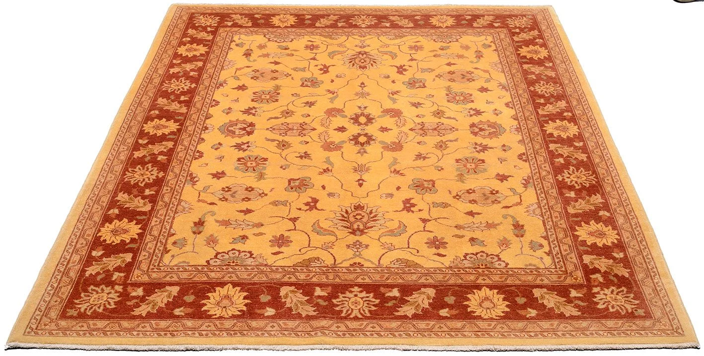 Hand-Knotted Wool Ziegler Pakistani Rug, 202 × 246 cm