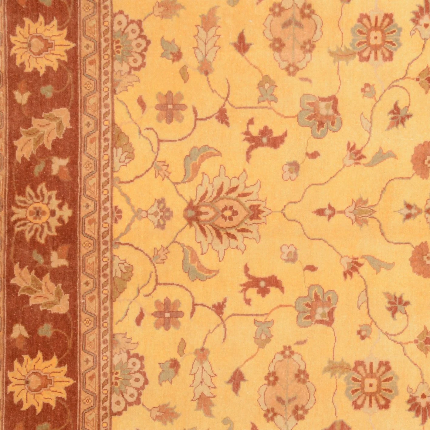 Hand-Knotted Wool Ziegler Pakistani Rug, 202 × 246 cm