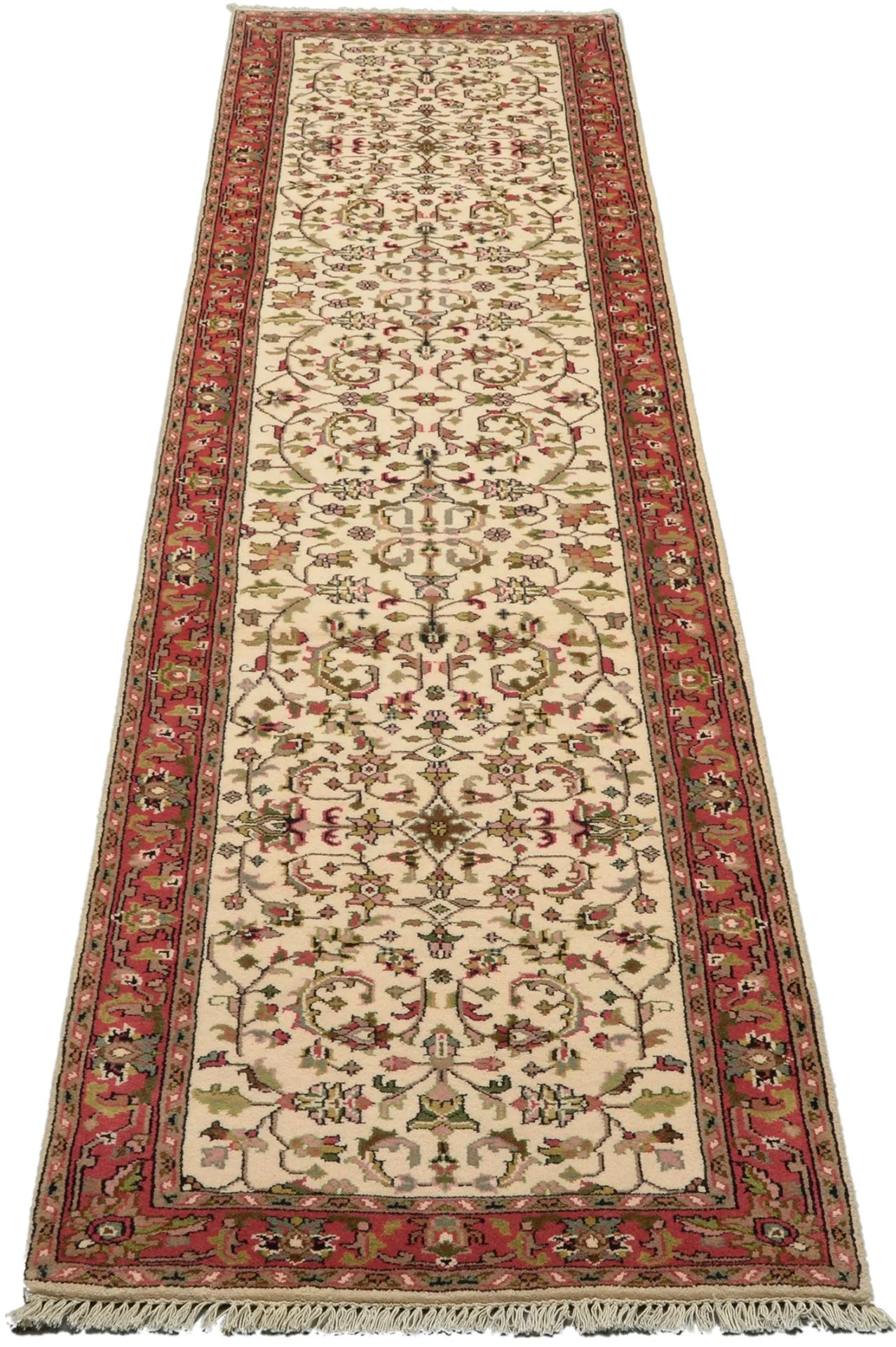 Hand-Knotted Wool Bijar Indian Rug, 80 × 327 cm