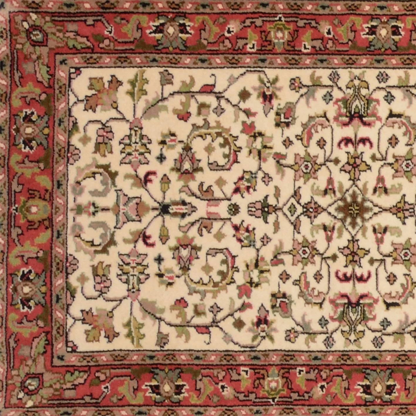 Hand-Knotted Wool Bijar Indian Rug, 80 × 327 cm