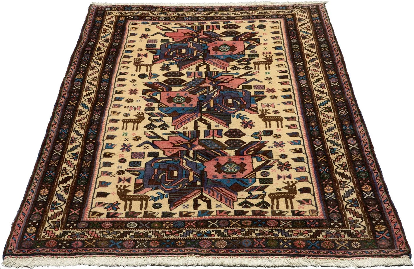 Kazak Afghan Rug — hand-knotted, 125 × 188 cm, Wool