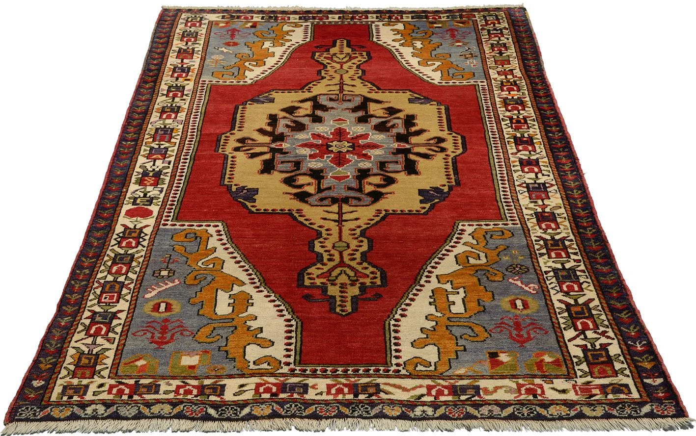 Turkish Rug 150 × 230 cm, Wool, hand-knotted