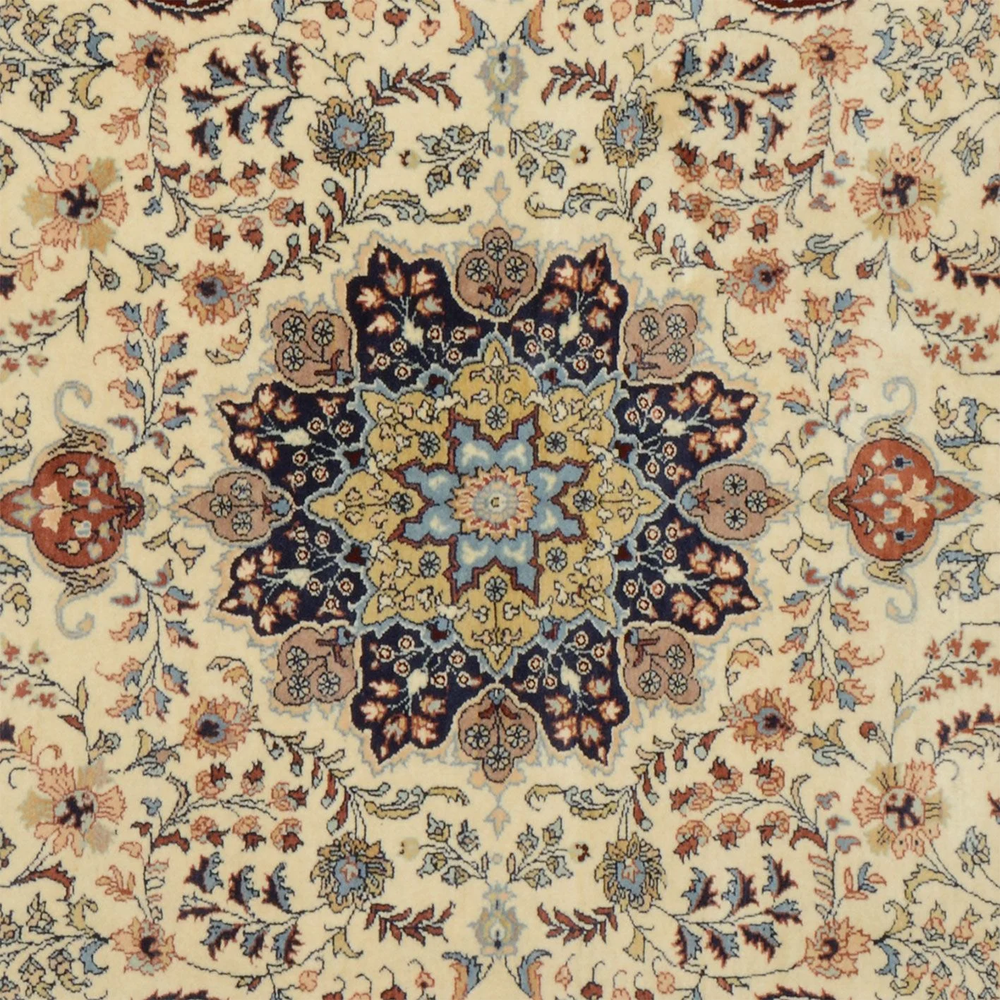 Hand-Knotted Wool Isfahan Pakistani Rug, 143 × 228 cm
