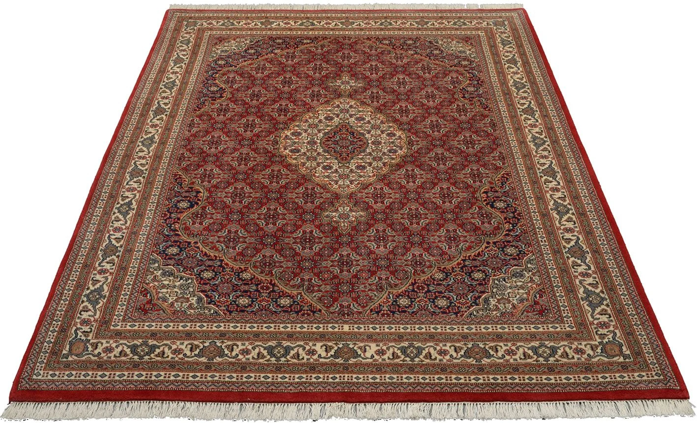 Hand-Knotted Wool Tabriz Indian Rug, 200 × 255 cm
