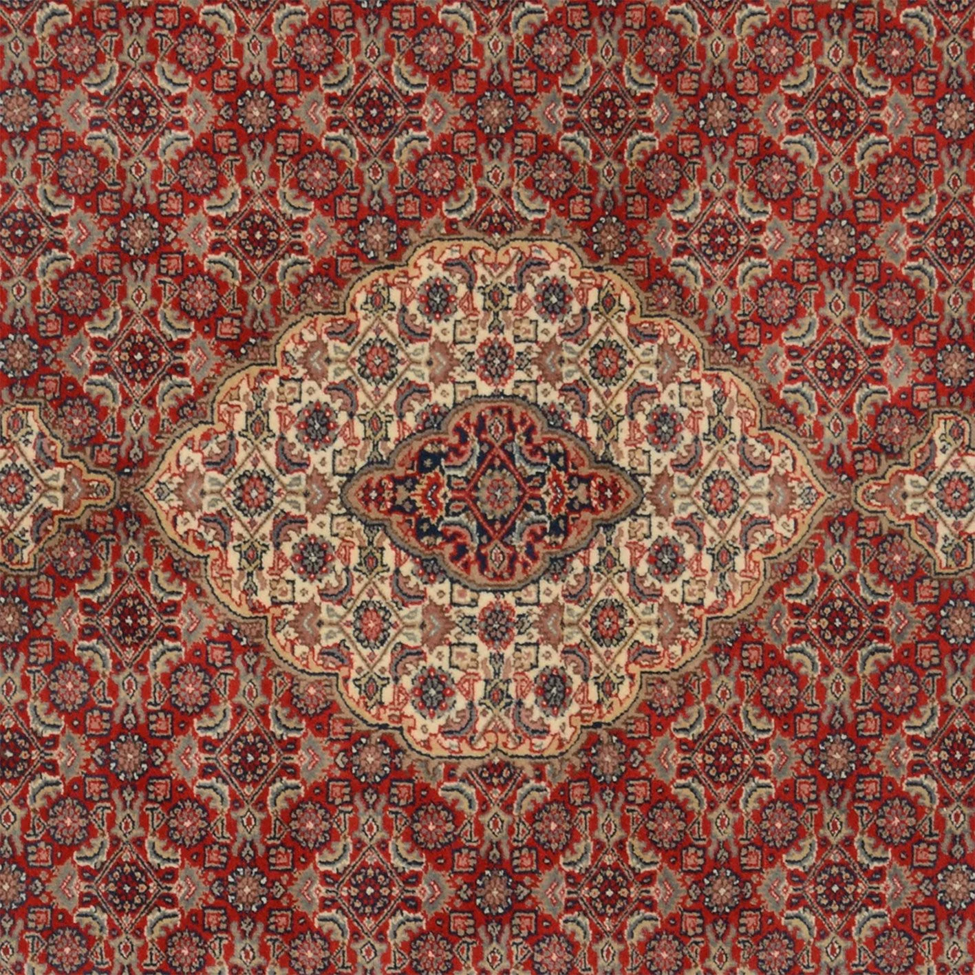 Hand-Knotted Wool Tabriz Indian Rug, 200 × 255 cm