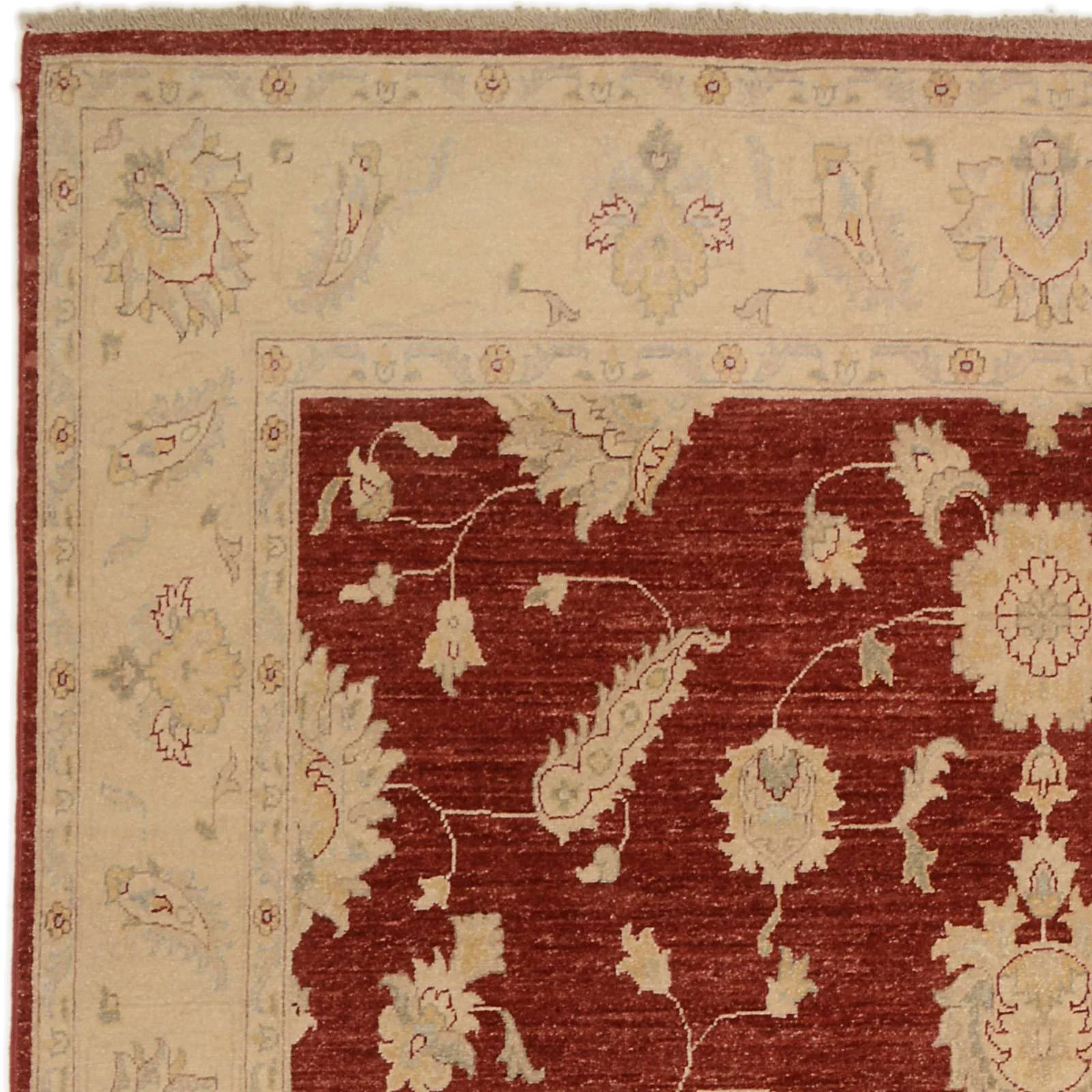 Hand-Knotted Wool Ziegler Pakistani Rug, 196 × 298 cm