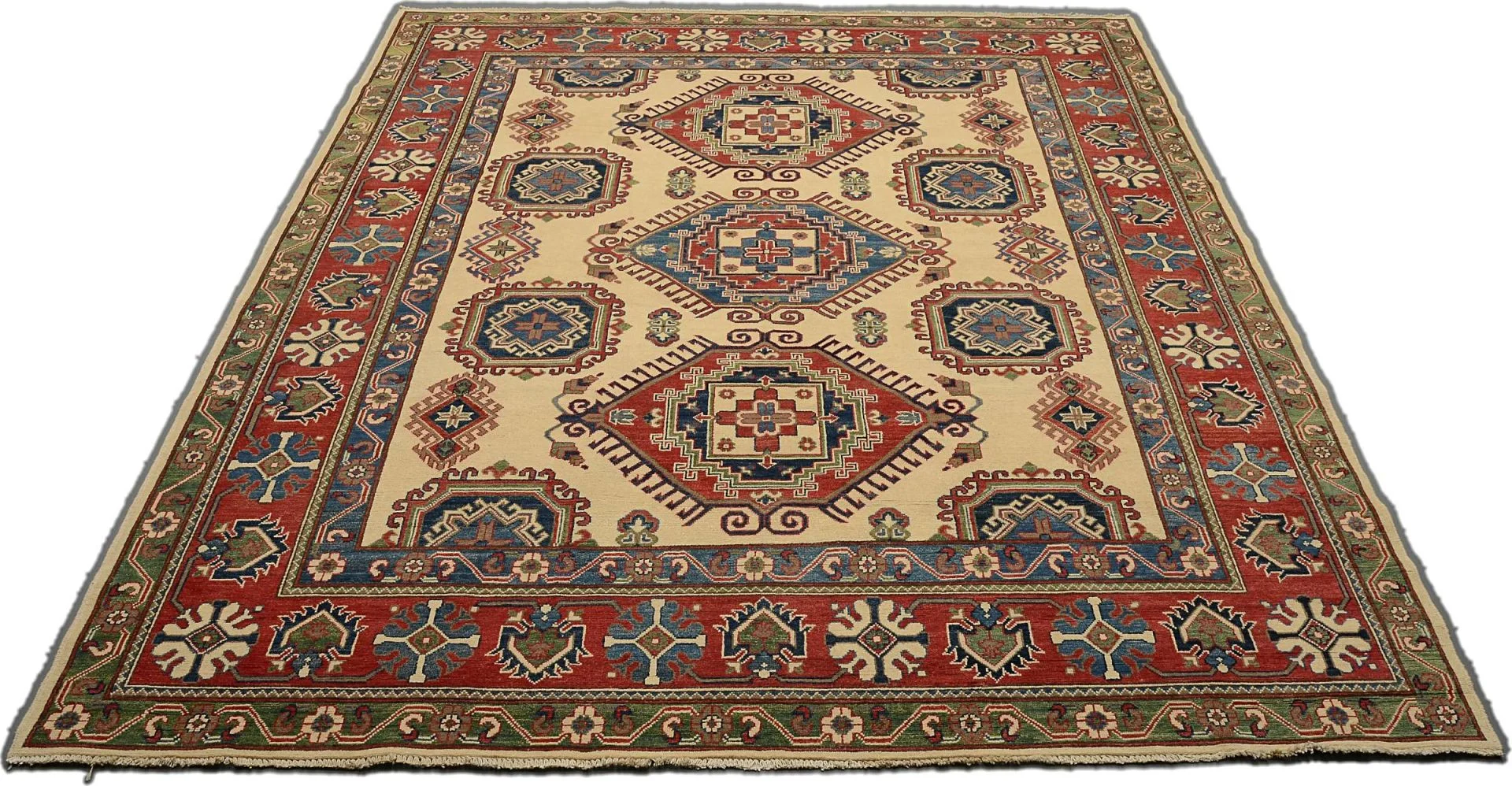 Hand-Knotted Wool Kazak Pakistani Rug, 171 × 237 cm