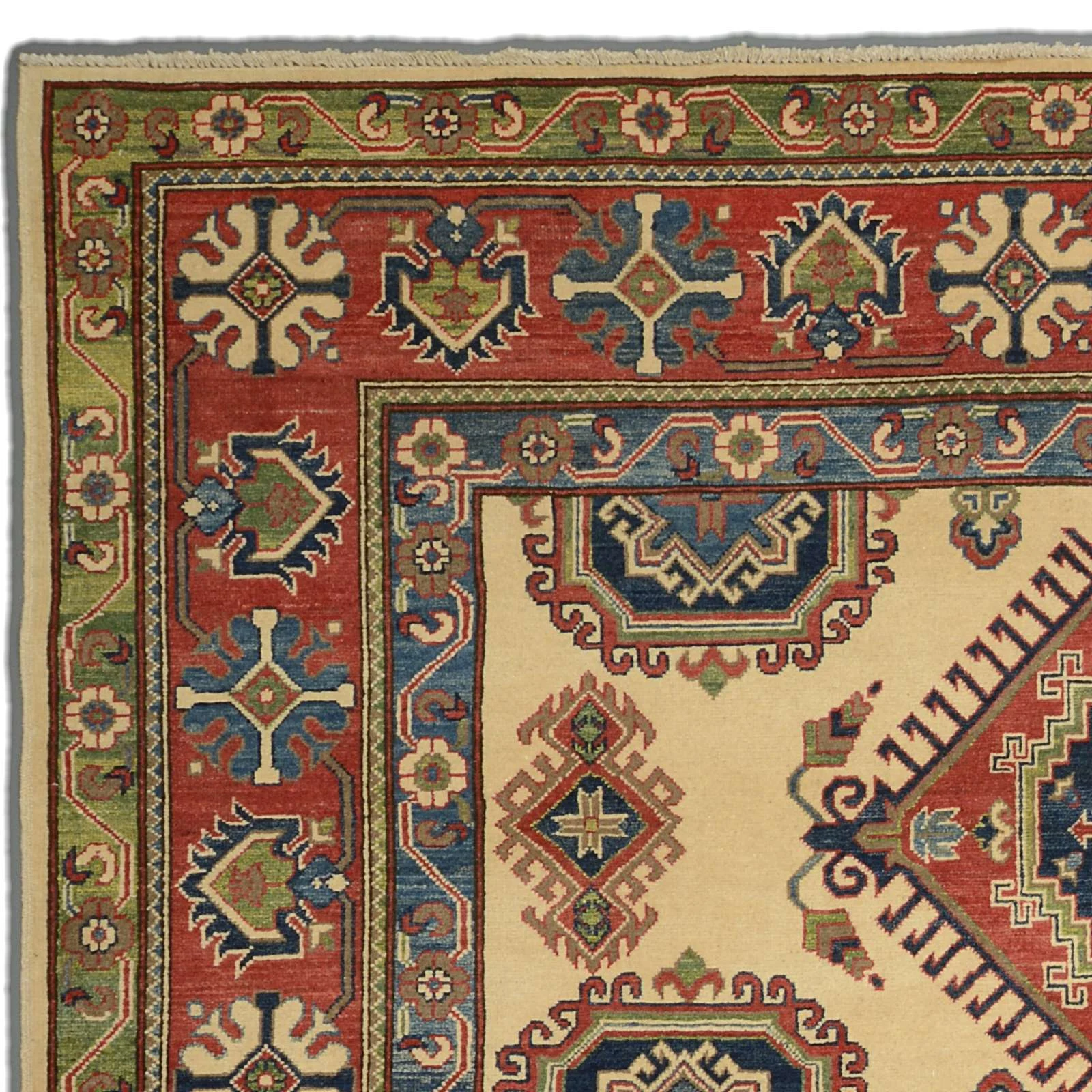 Hand-Knotted Wool Kazak Pakistani Rug, 171 × 237 cm