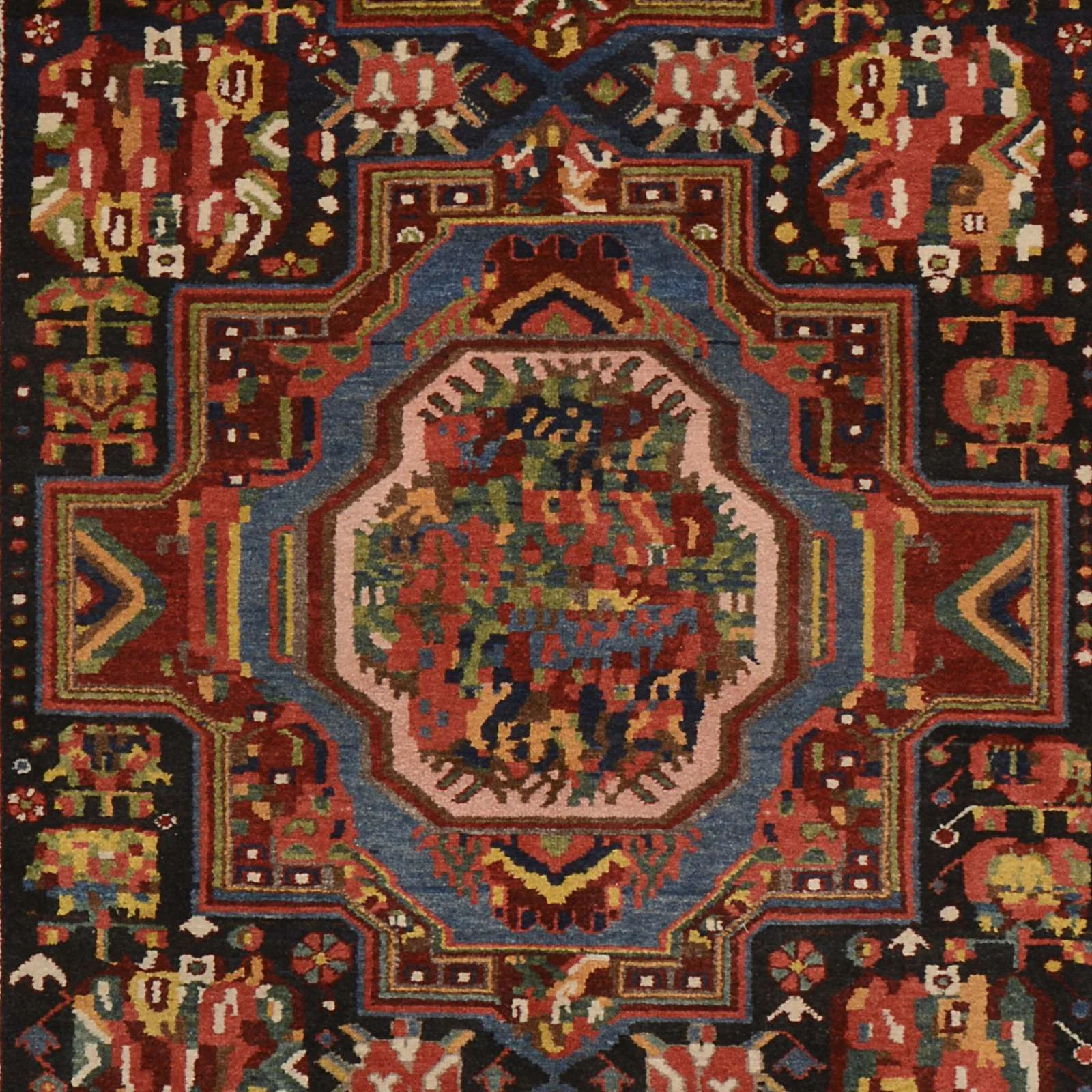 Hand-Knotted Wool Hosseinabad Persian Rug, 163 × 320 cm