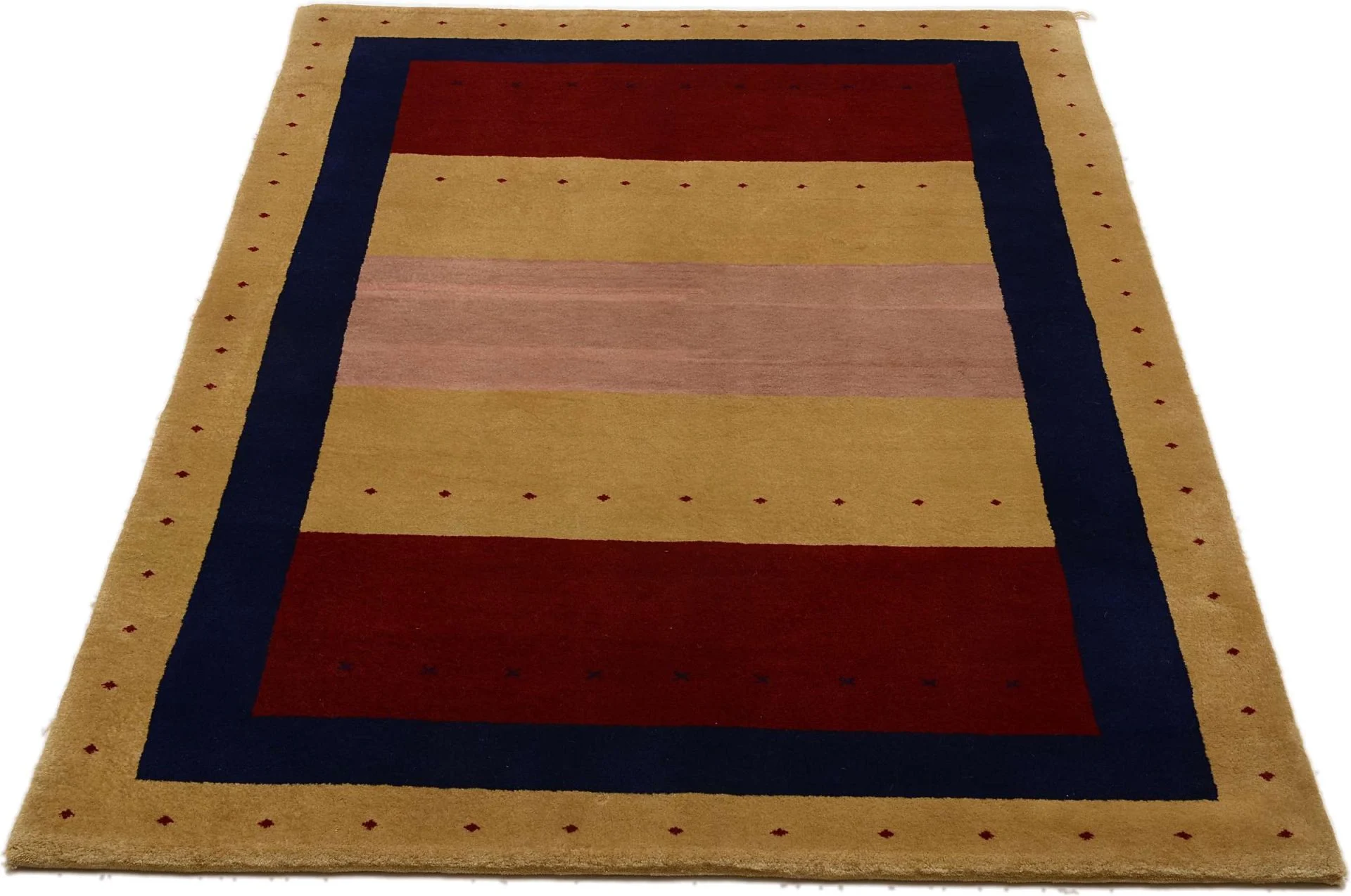 Hand-Knotted Wool Loribaft Indian Rug, 122 × 181 cm