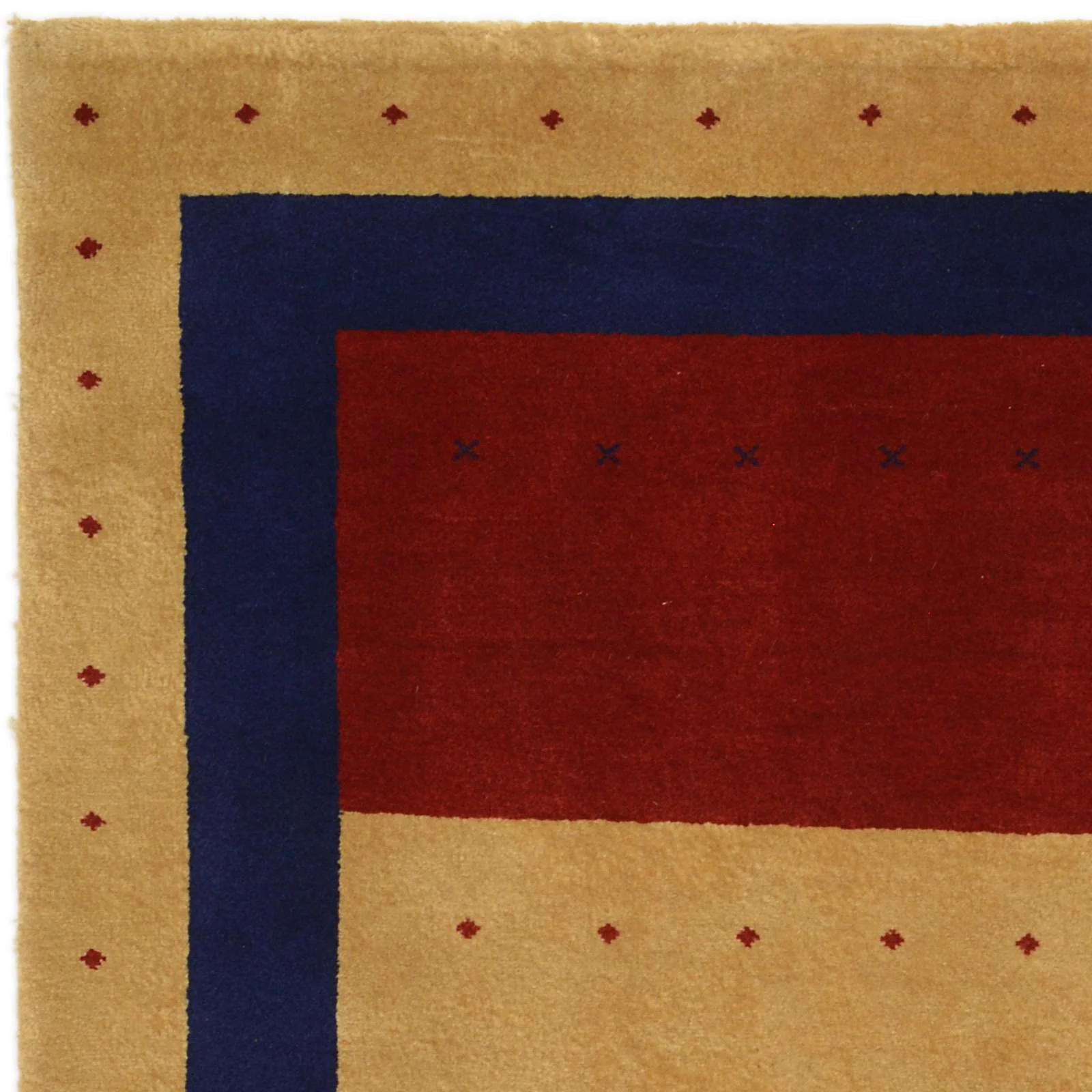Hand-Knotted Wool Loribaft Indian Rug, 122 × 181 cm