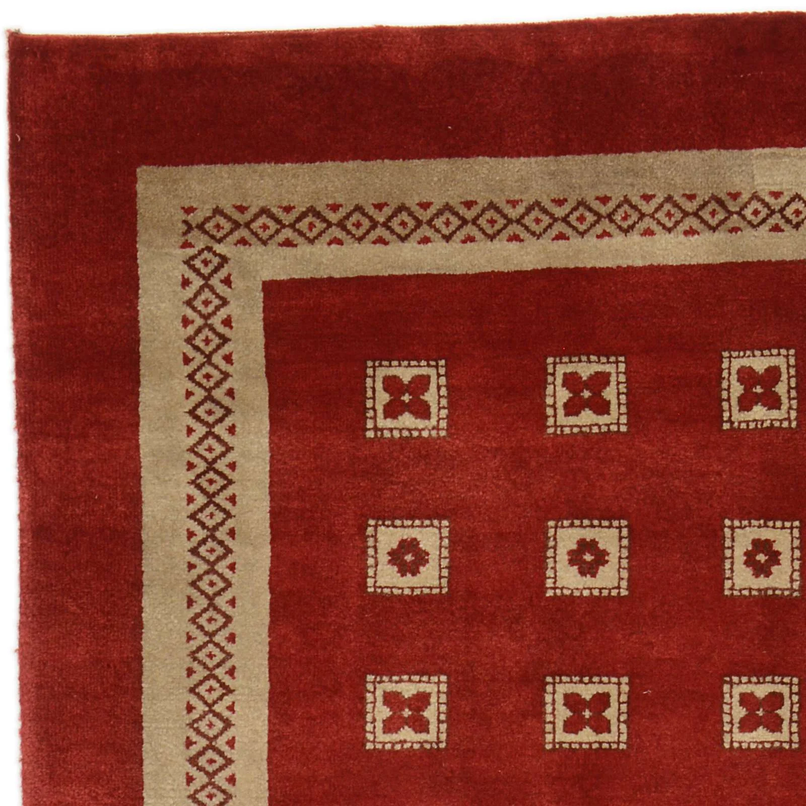 Hand-Knotted Wool Loribaft Indian Rug, 120 × 184 cm