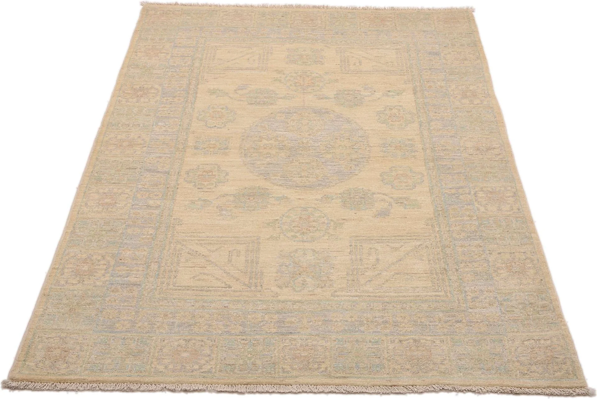 Hand-Knotted Wool Ziegler Pakistani Rug, 116 × 180 cm