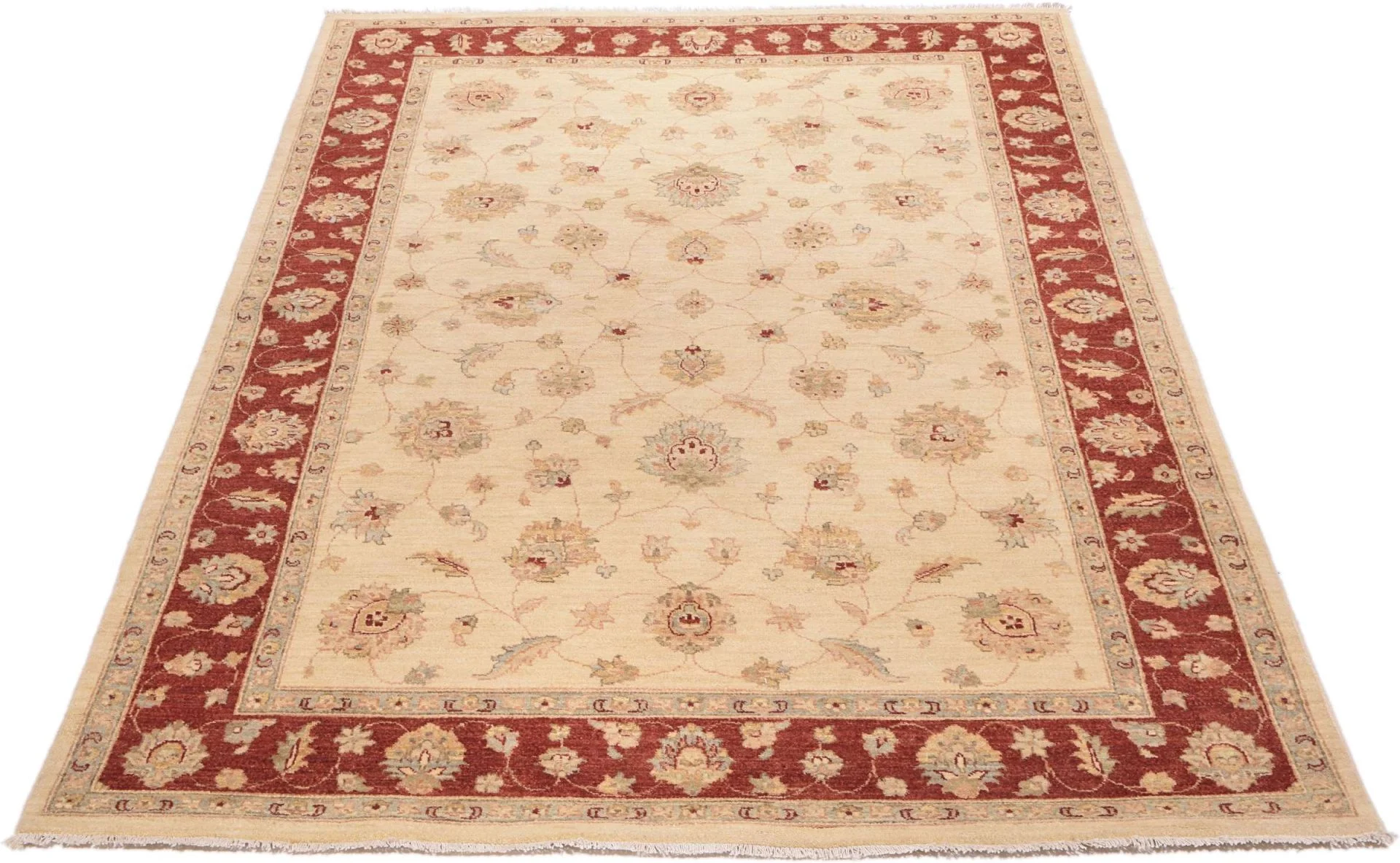 Ziegler Afghan Rug — hand-knotted, 168 × 247 cm, Wool