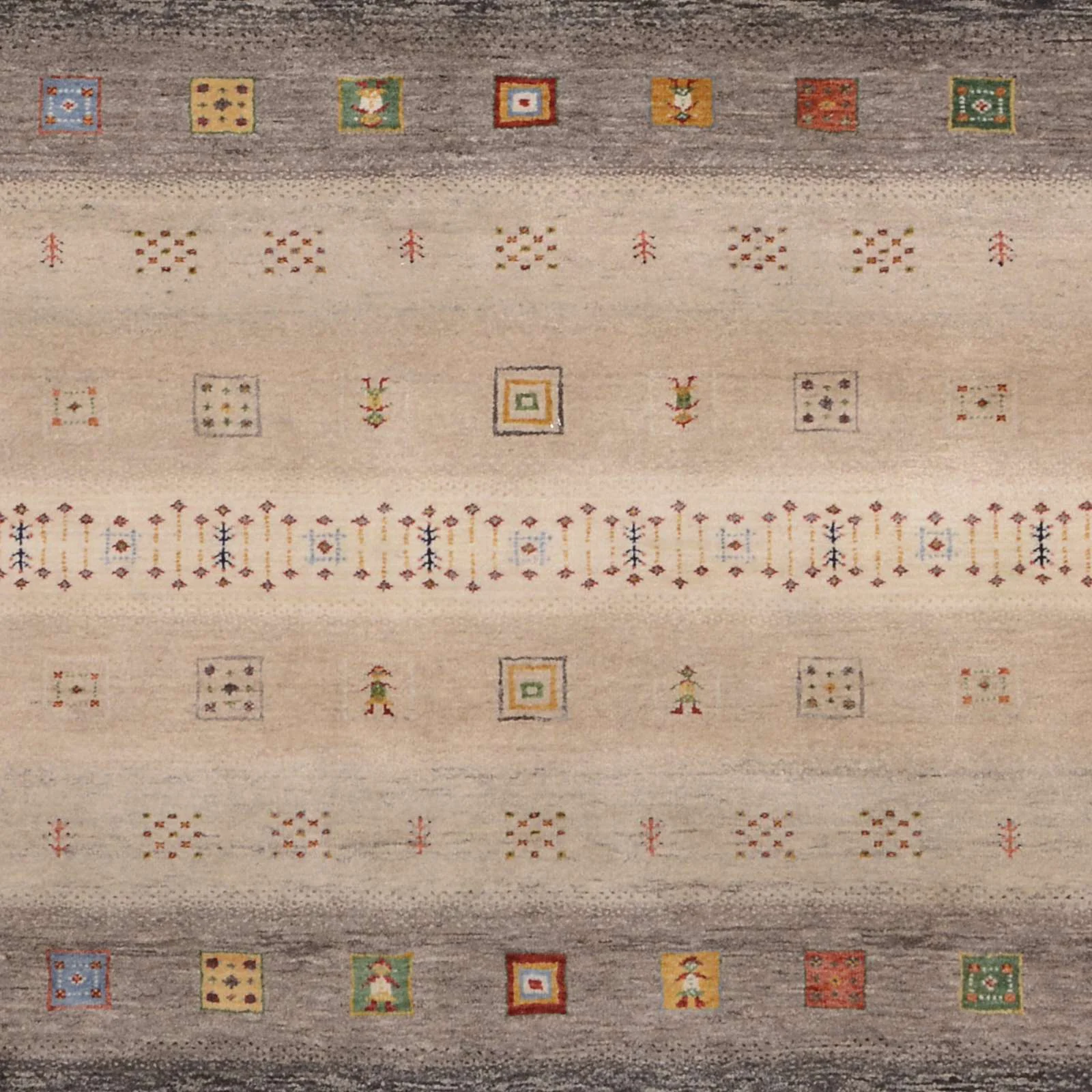 Loribaft Indian Rug — hand-knotted, 202 × 203 cm, Wool