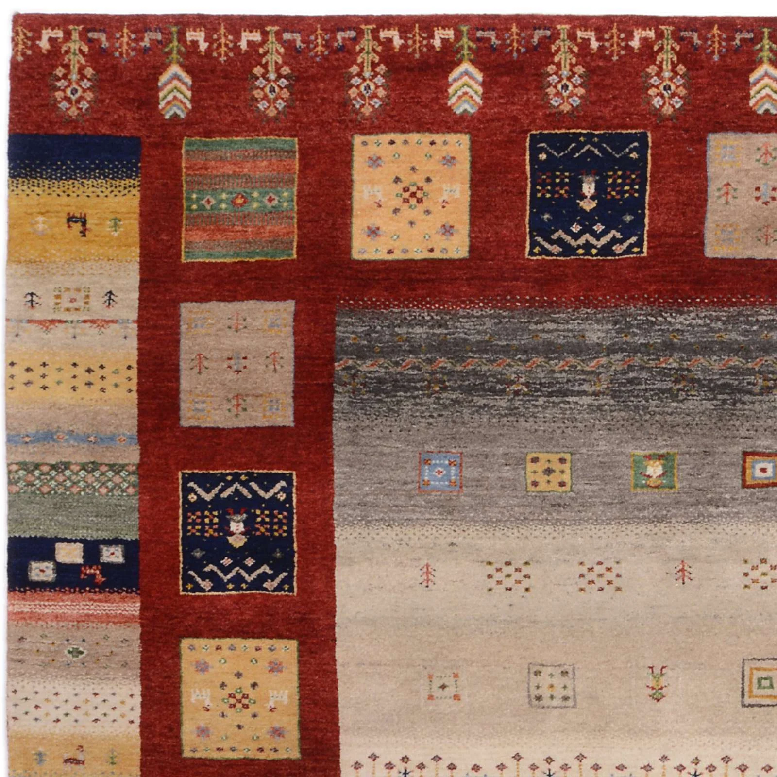 Loribaft Indian Rug — hand-knotted, 202 × 203 cm, Wool