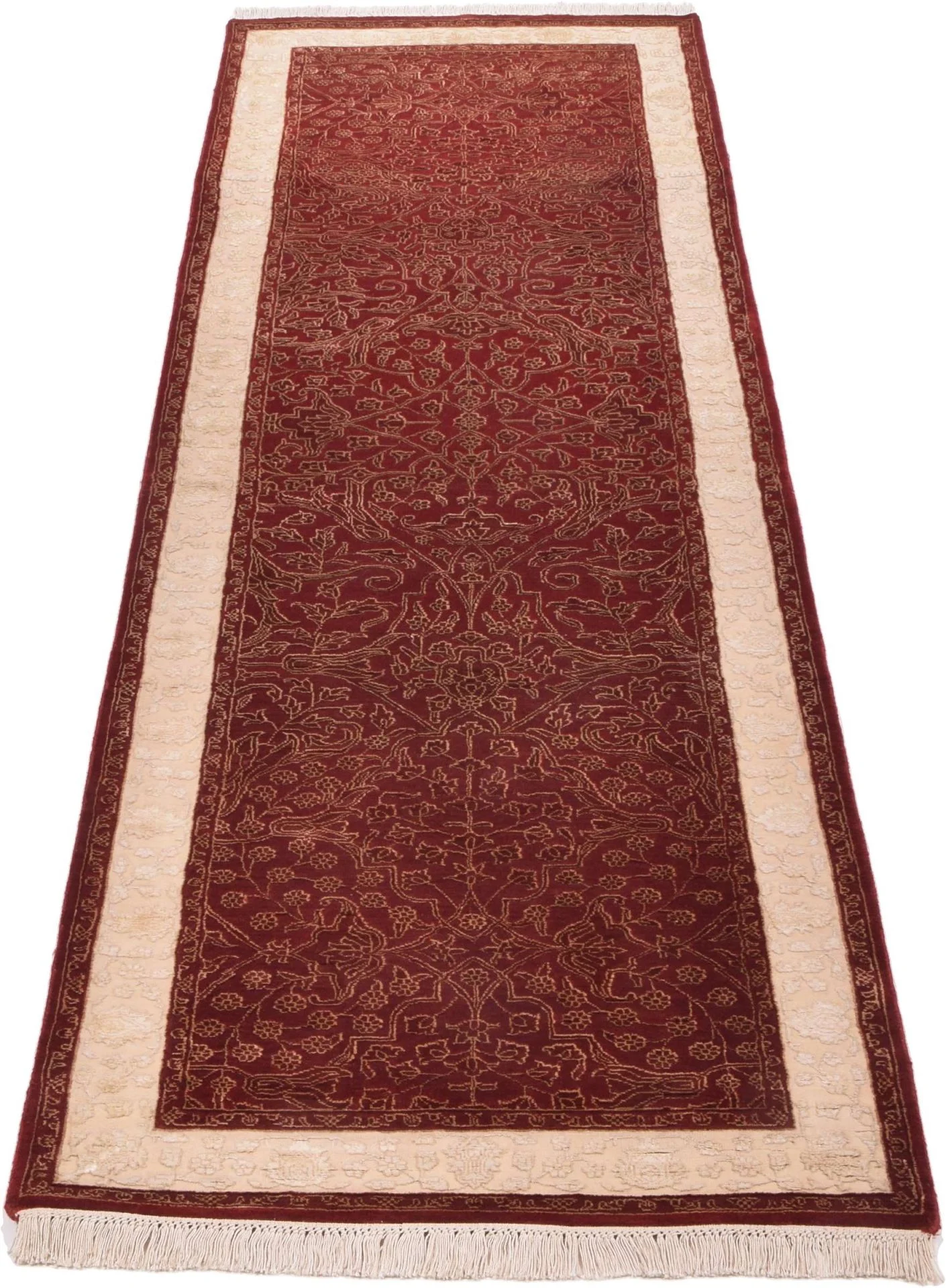 Tabriz Indian Rug 85 × 290 cm, Wool, hand-knotted