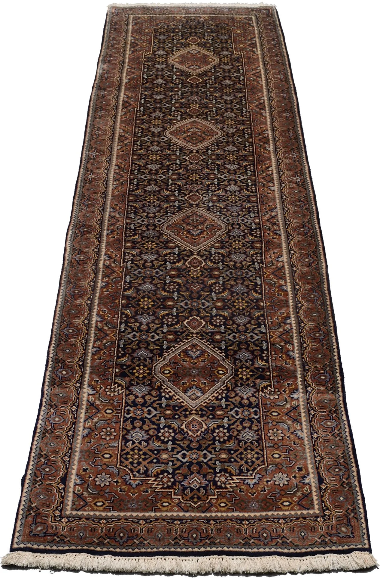 Bijar Indian Rug — hand-knotted, 77 × 274 cm, Wool