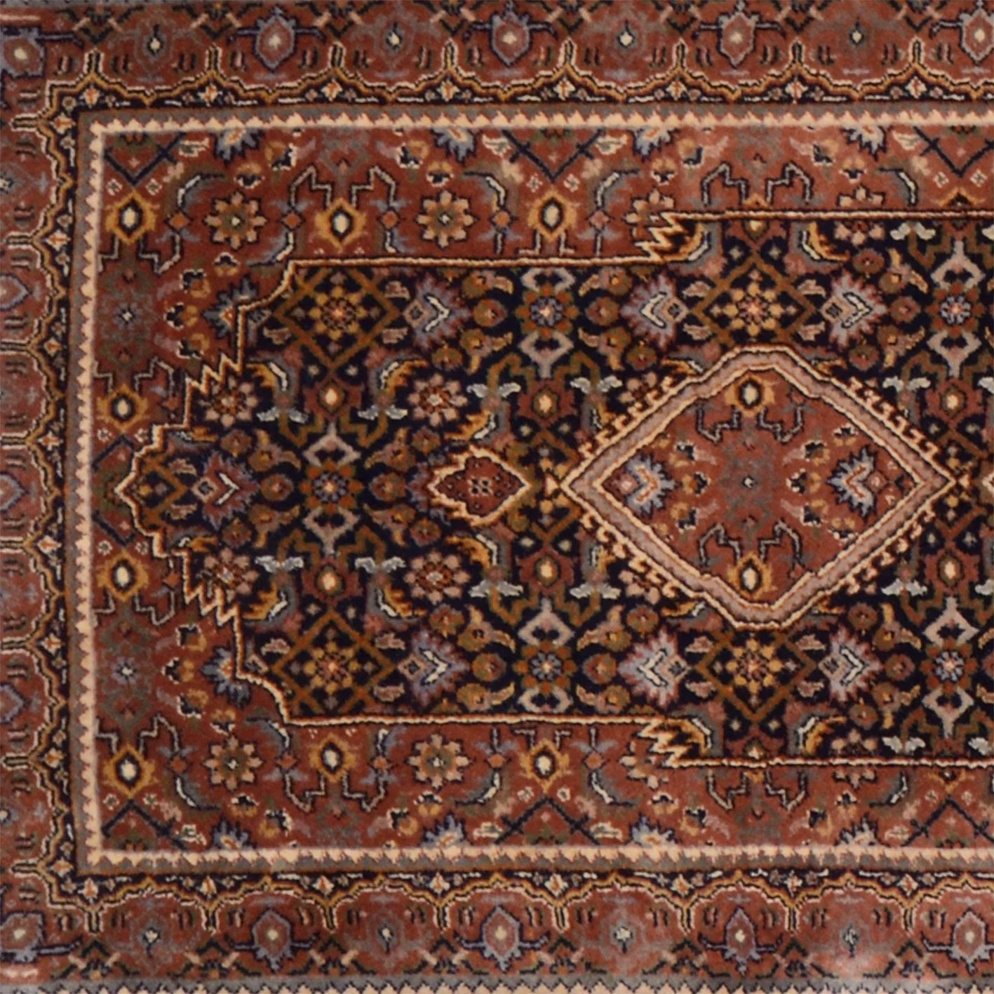 Bijar Indian Rug — hand-knotted, 77 × 274 cm, Wool