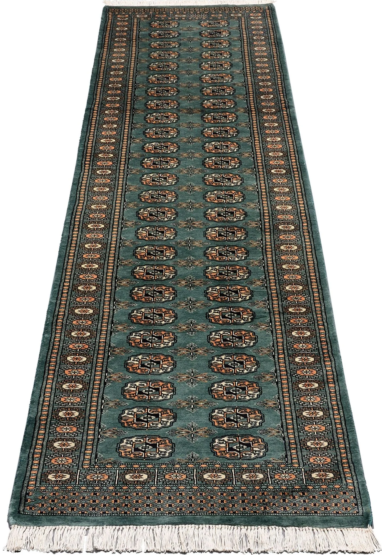 Hand-Knotted Wool Pakistani Rug, 80 × 314 cm
