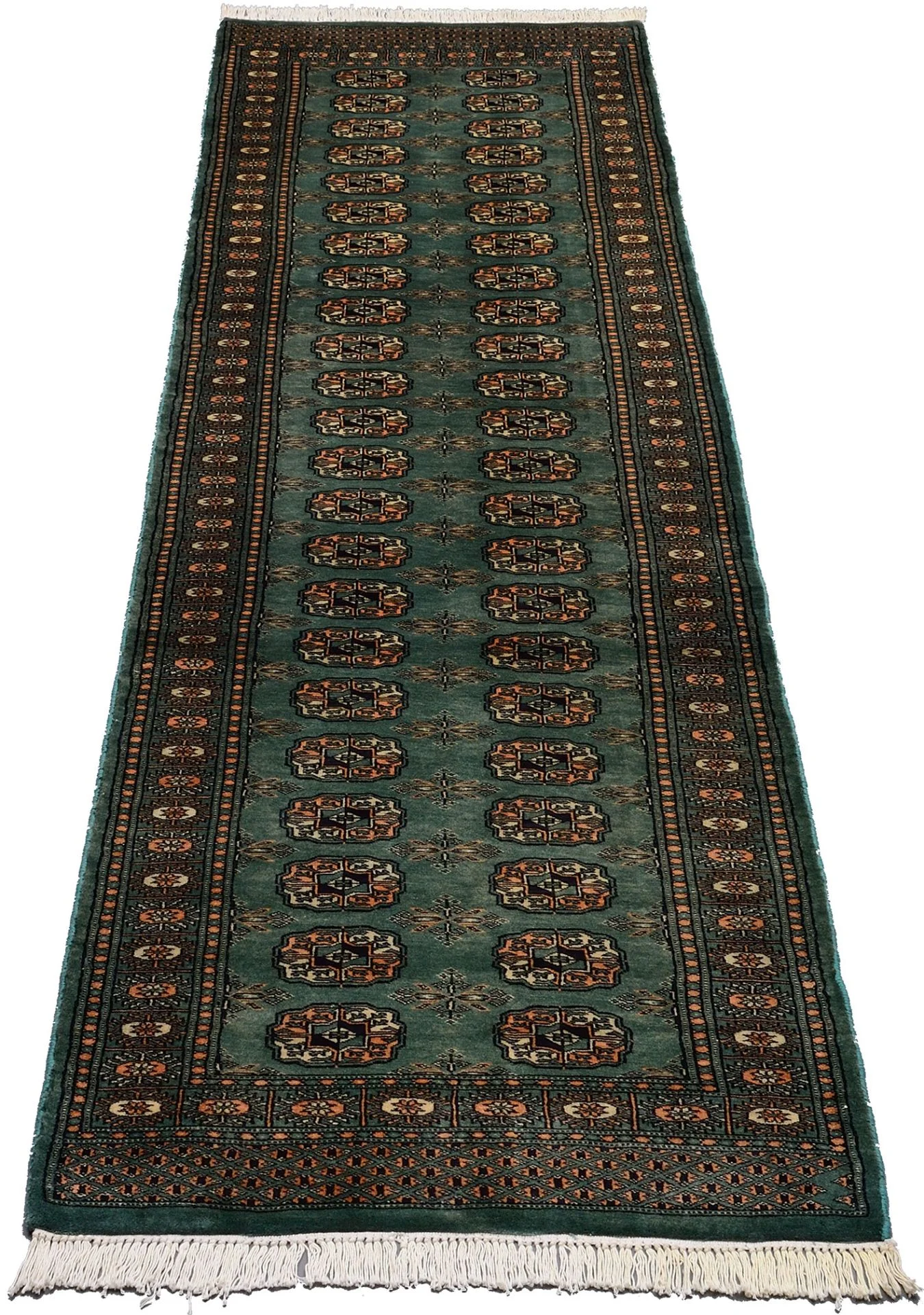 Hand-Knotted Wool Pakistani Rug, 79 × 298 cm