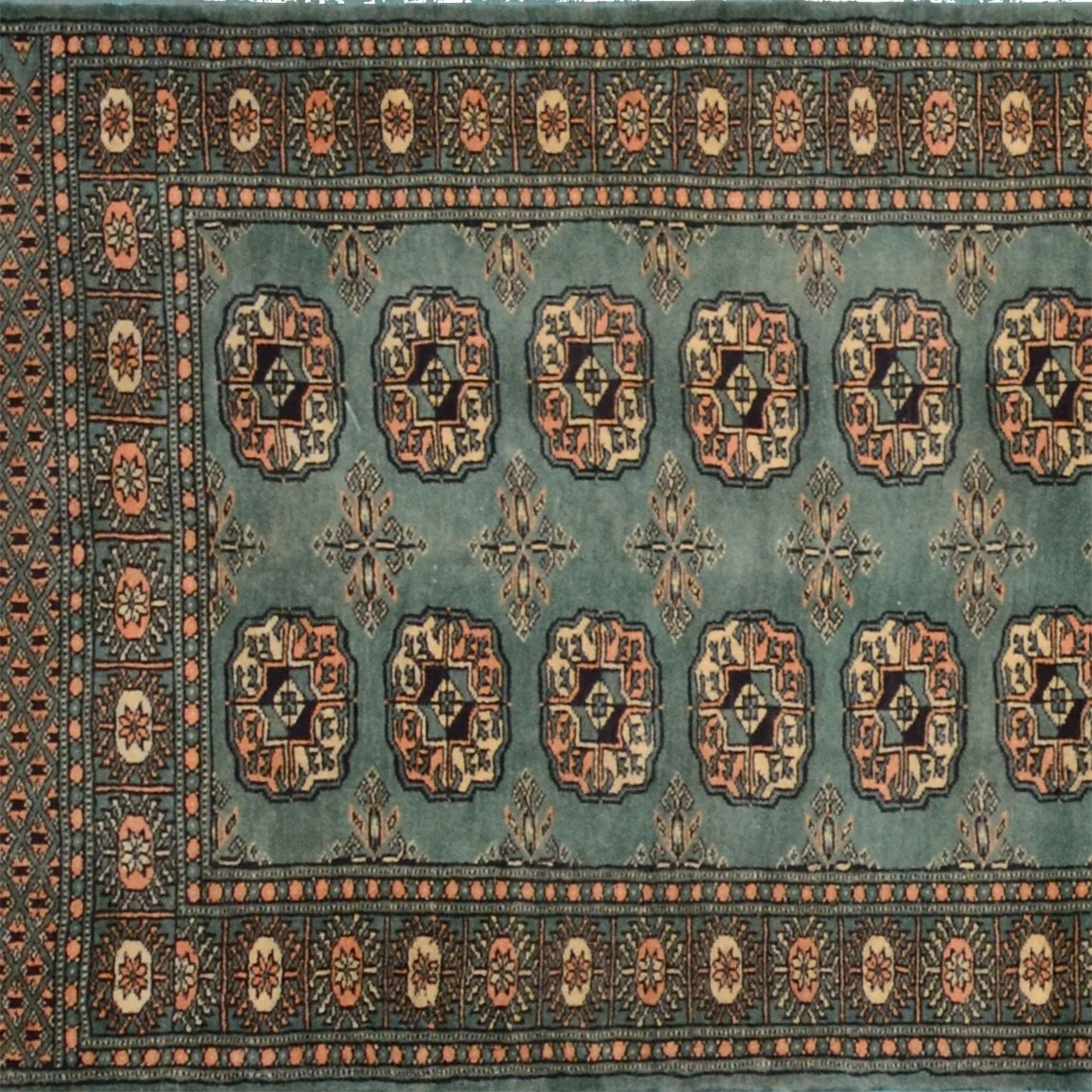 Hand-Knotted Wool Pakistani Rug, 79 × 298 cm