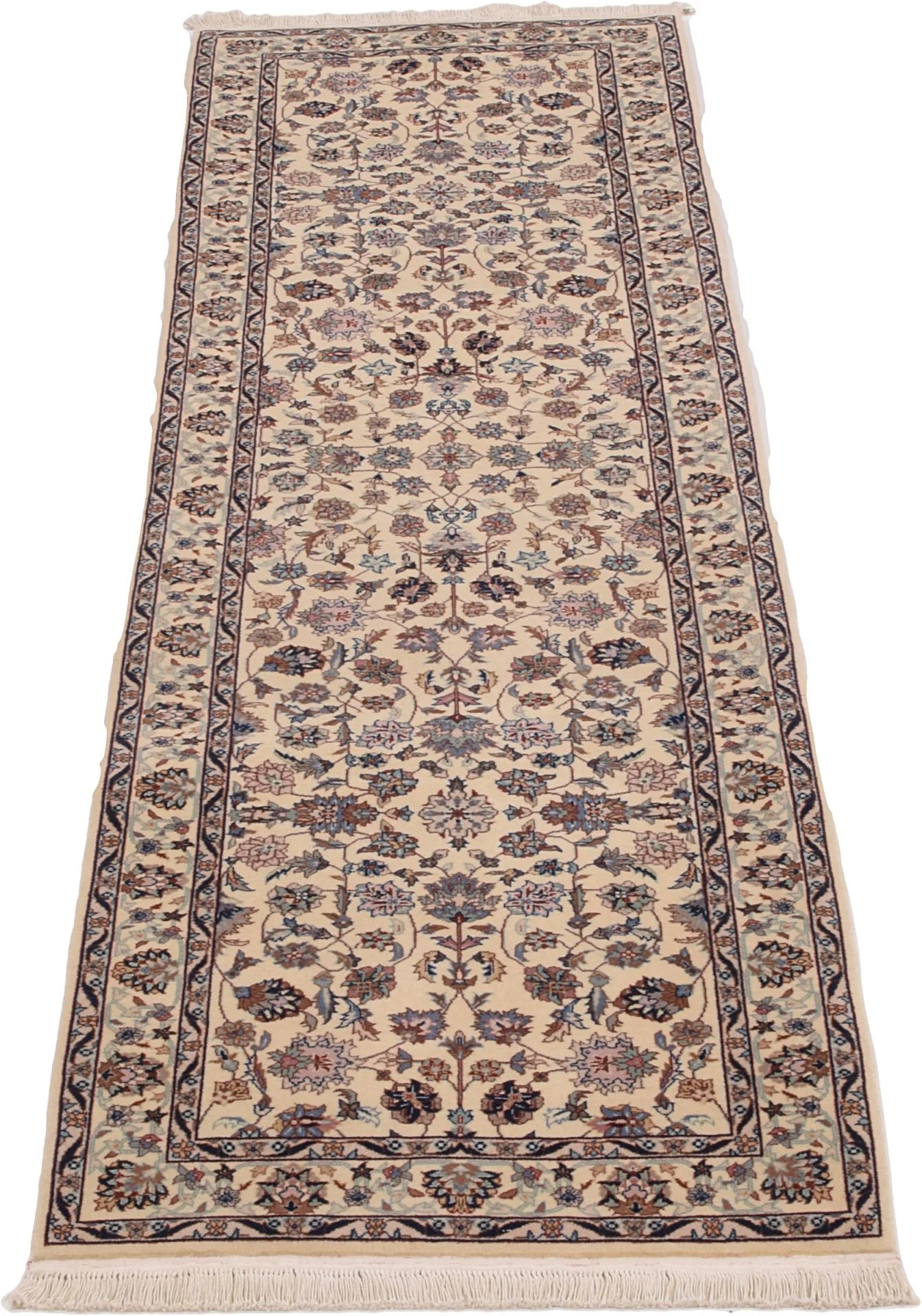 Hand-Knotted Wool Isfahan Chinese Rug, 75 × 280 cm