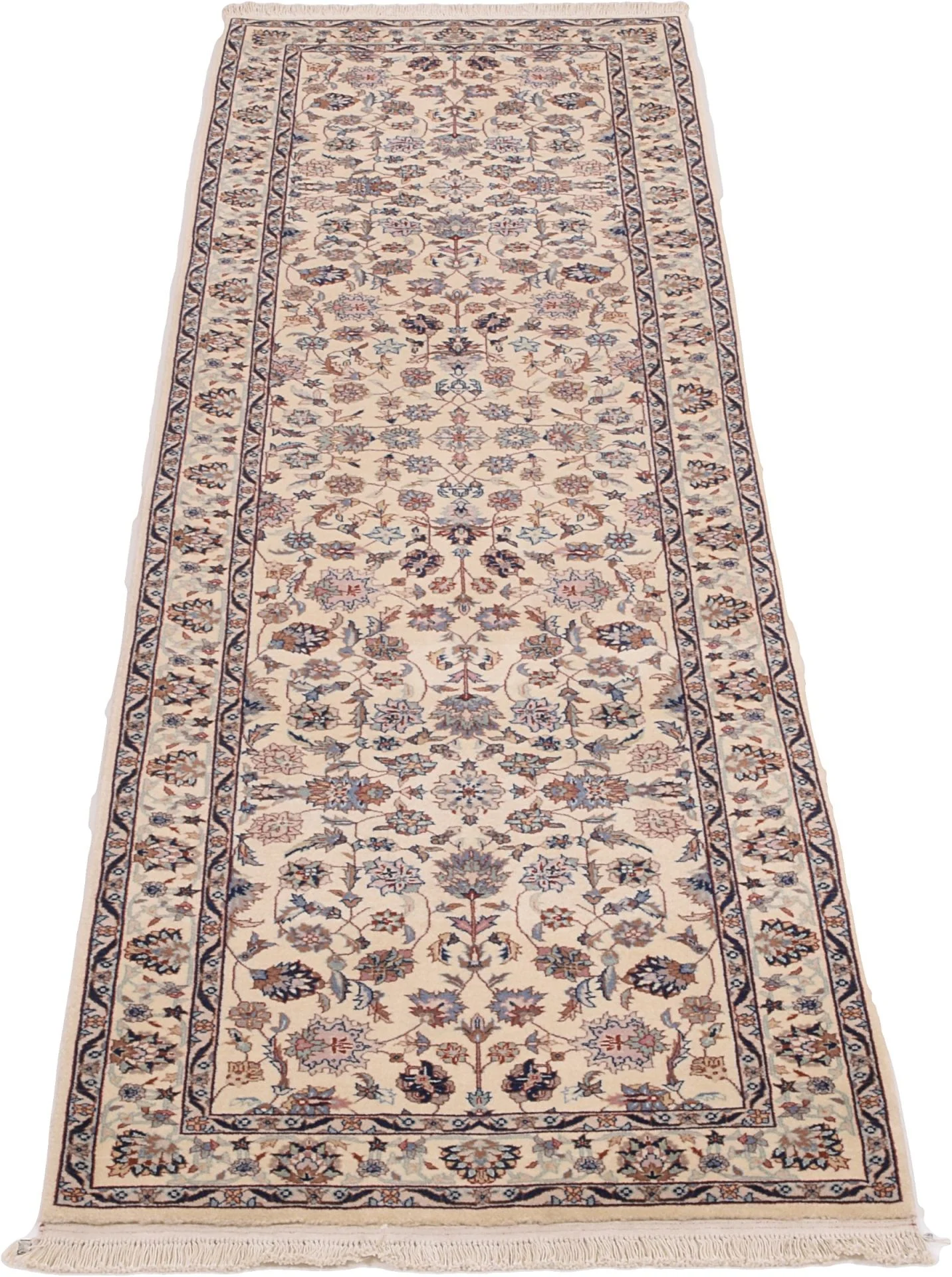 Hand-Knotted Wool Isfahan Chinese Rug, 75 × 280 cm