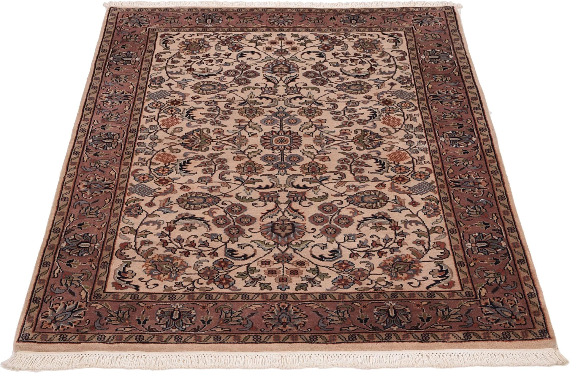 Hand-Knotted Wool Indian Rug, 123 × 179 cm
