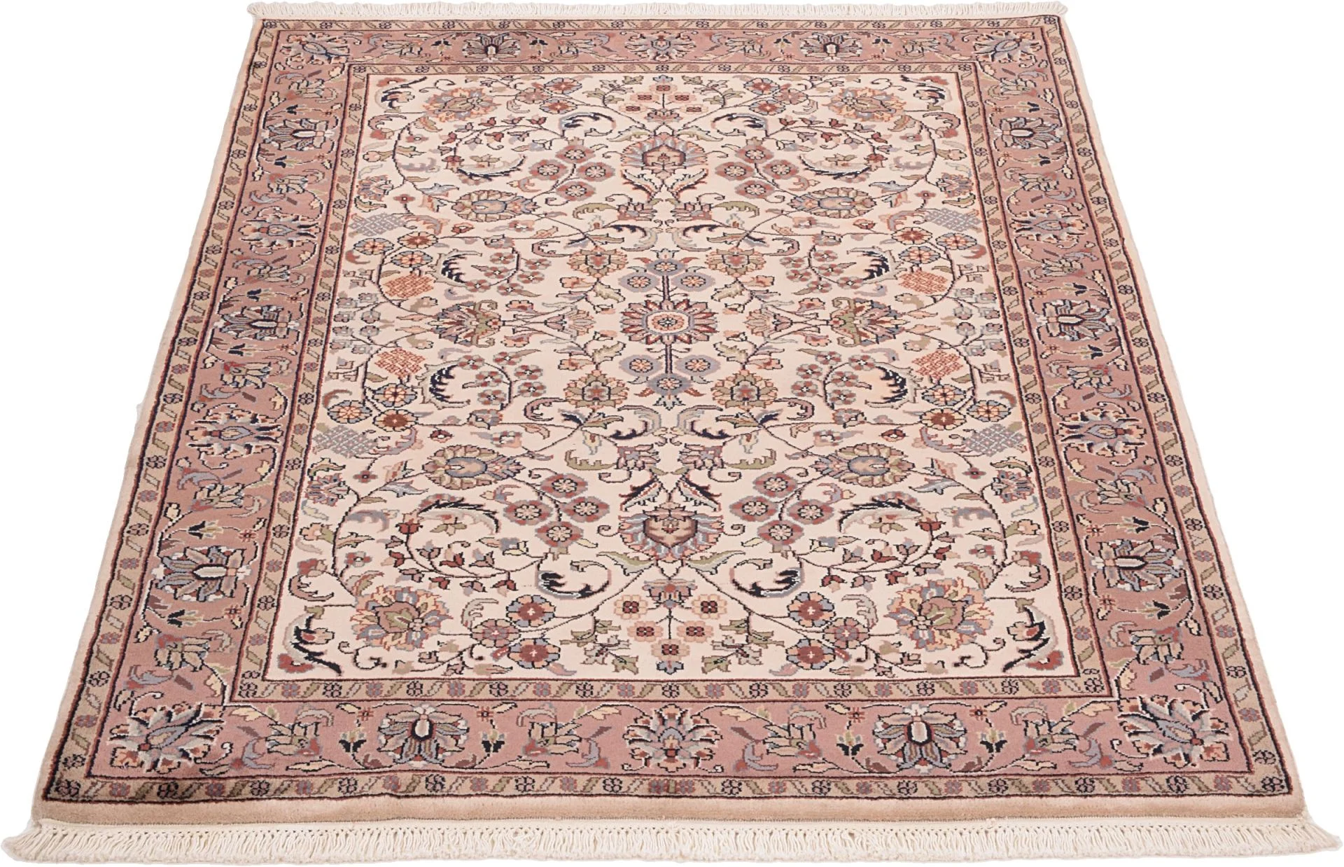 Hand-Knotted Wool Indian Rug, 123 × 179 cm