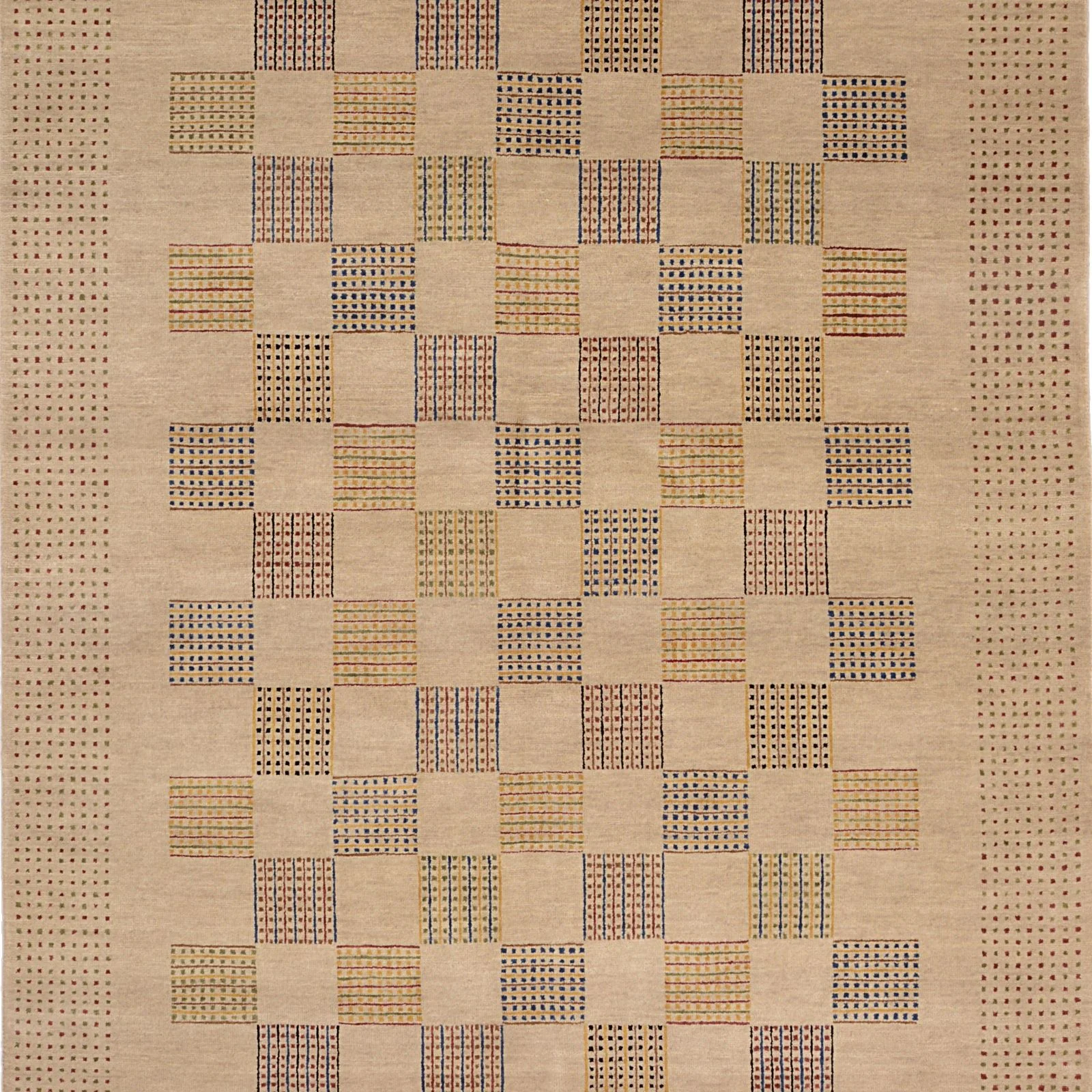 Hand-Knotted Wool Loribaft Indian Rug, 140 × 207 cm