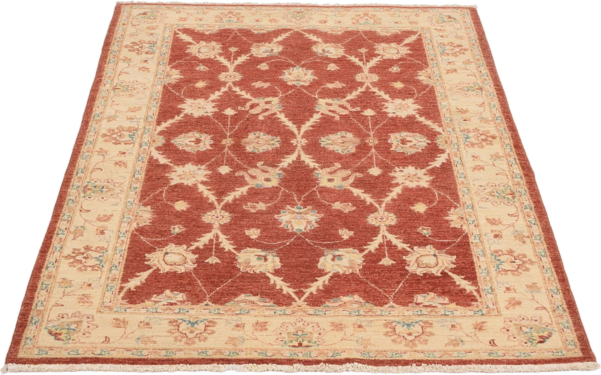 Hand-Knotted Wool Ziegler Pakistani Rug, 139 × 208 cm