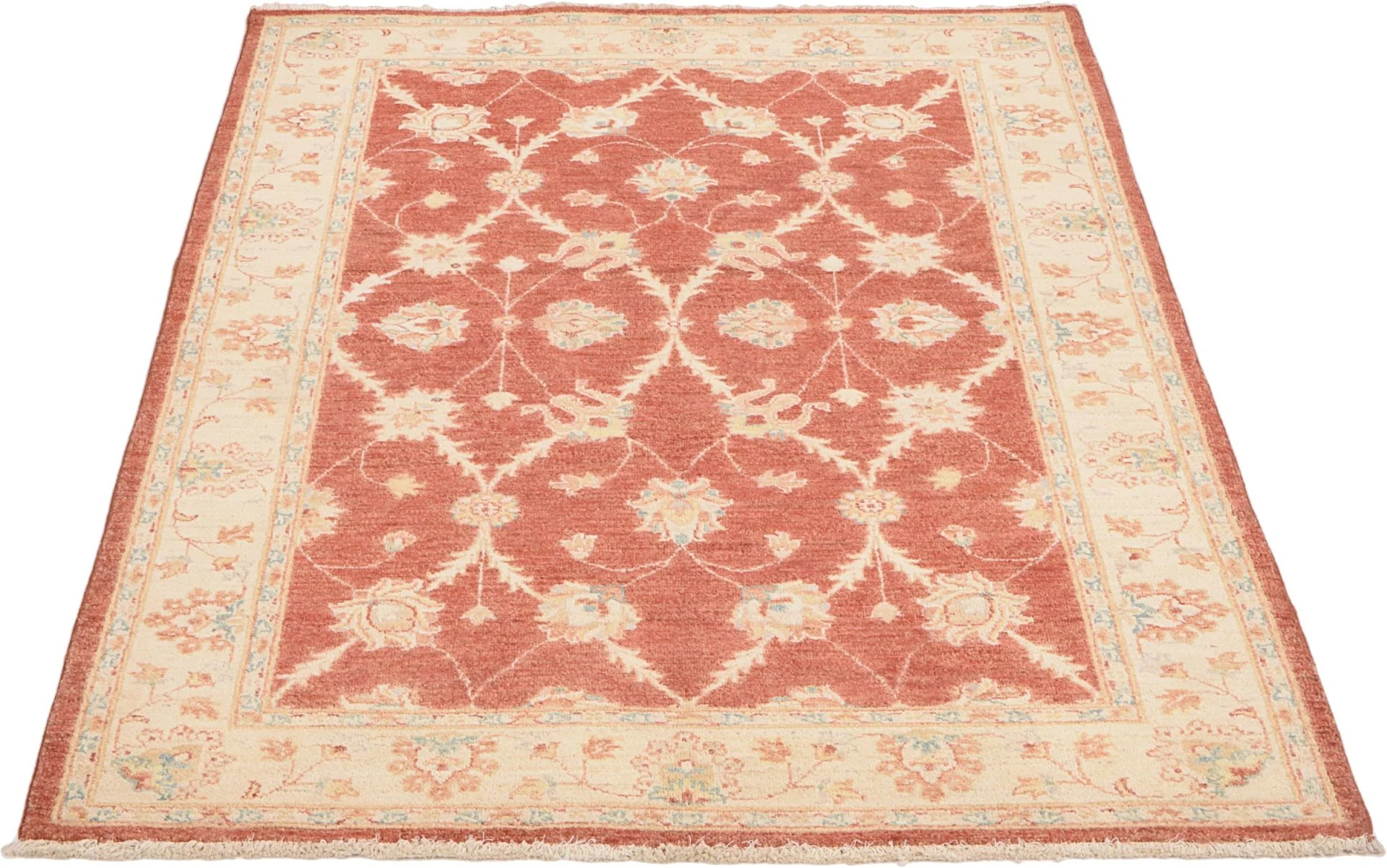 Hand-Knotted Wool Ziegler Pakistani Rug, 139 × 208 cm